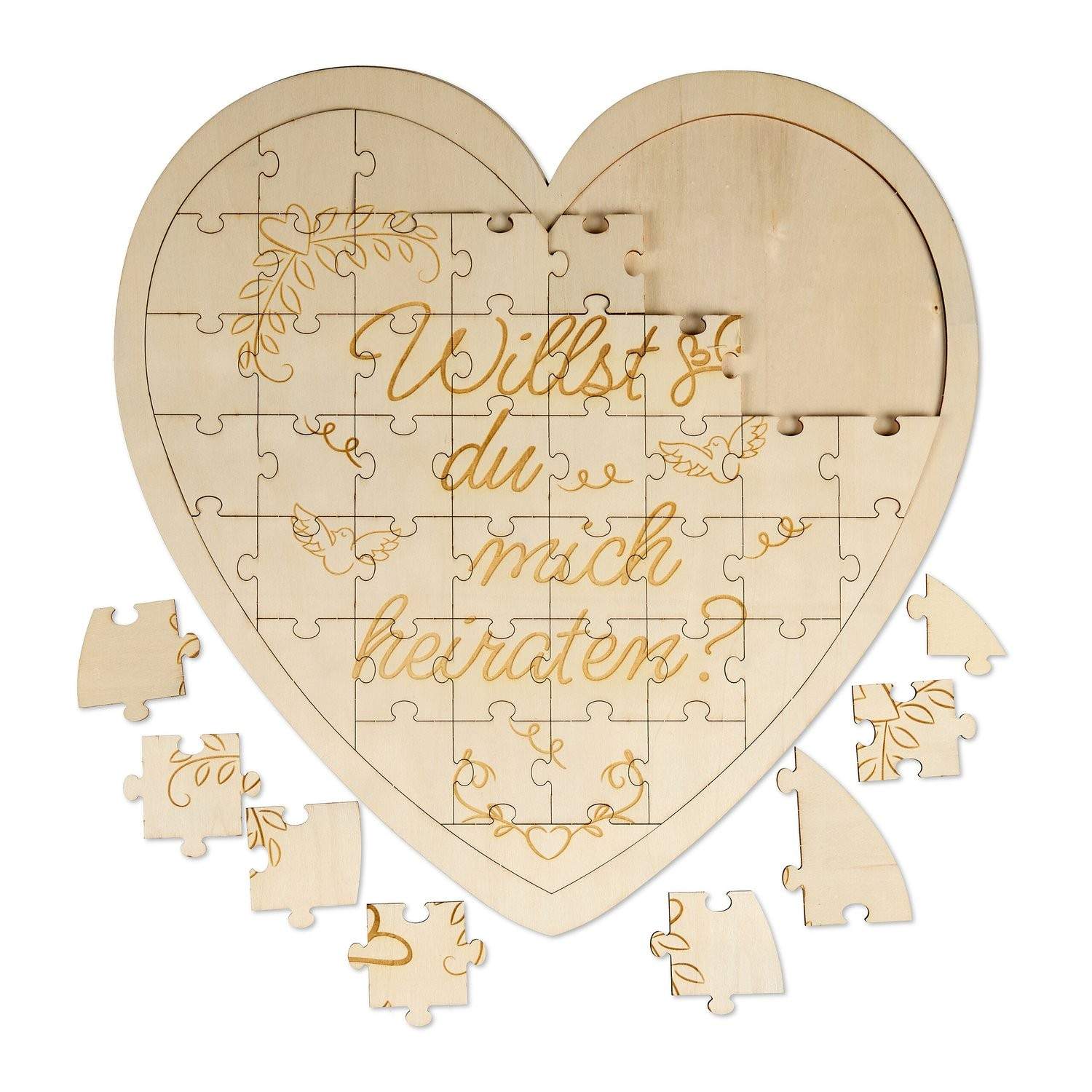 Hjärtformat träpussel – graverad romantisk gåva | Hem & Hobby | Pryloteket