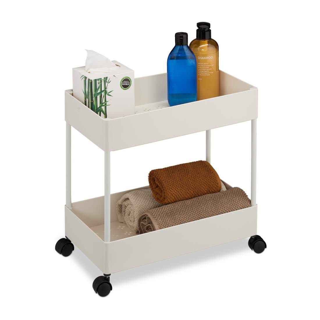 2-nivås serveringsvagn med 360° hjul | Hem & Hobby | Pryloteket