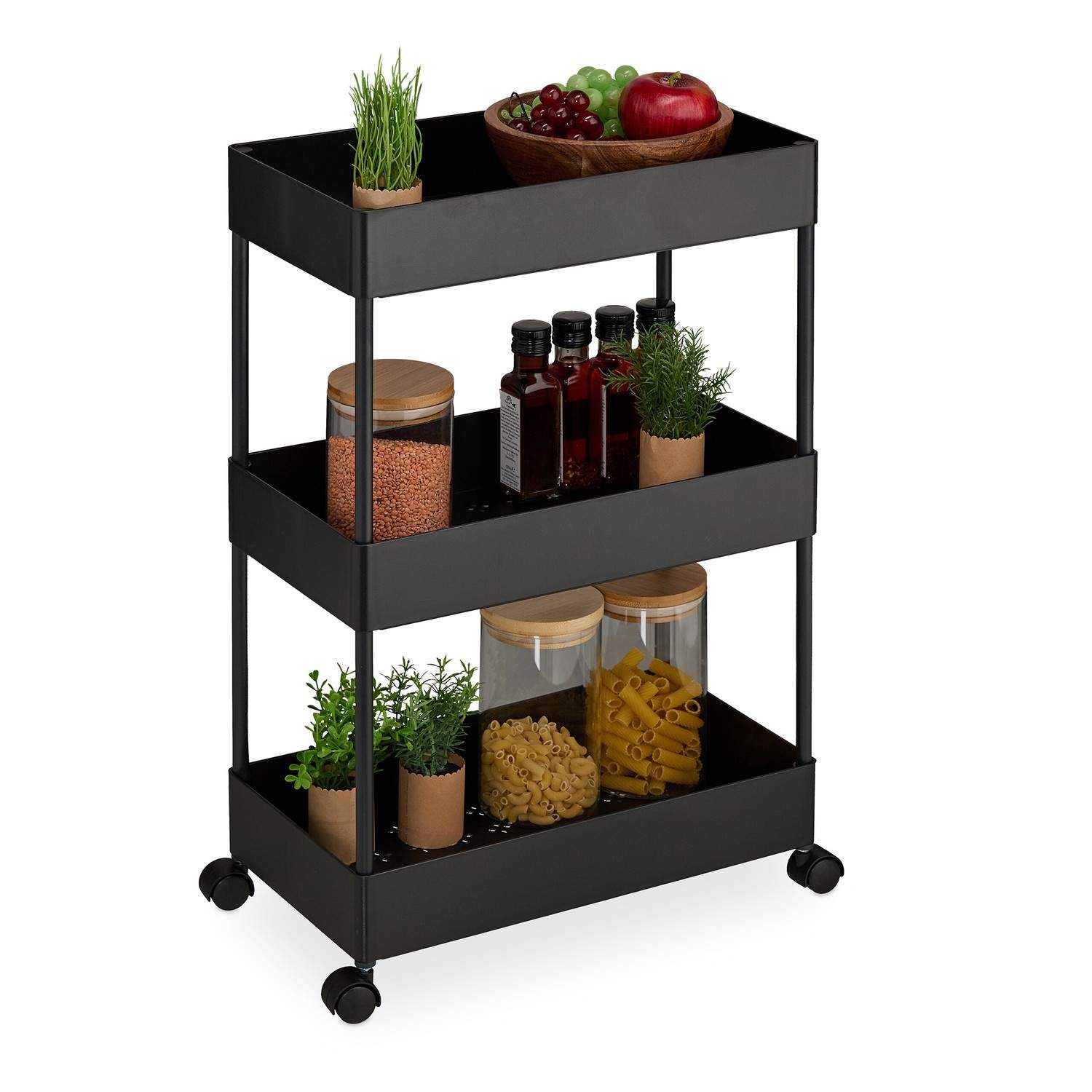 3-trins rullevogn – Alsidig opbevaring og servering