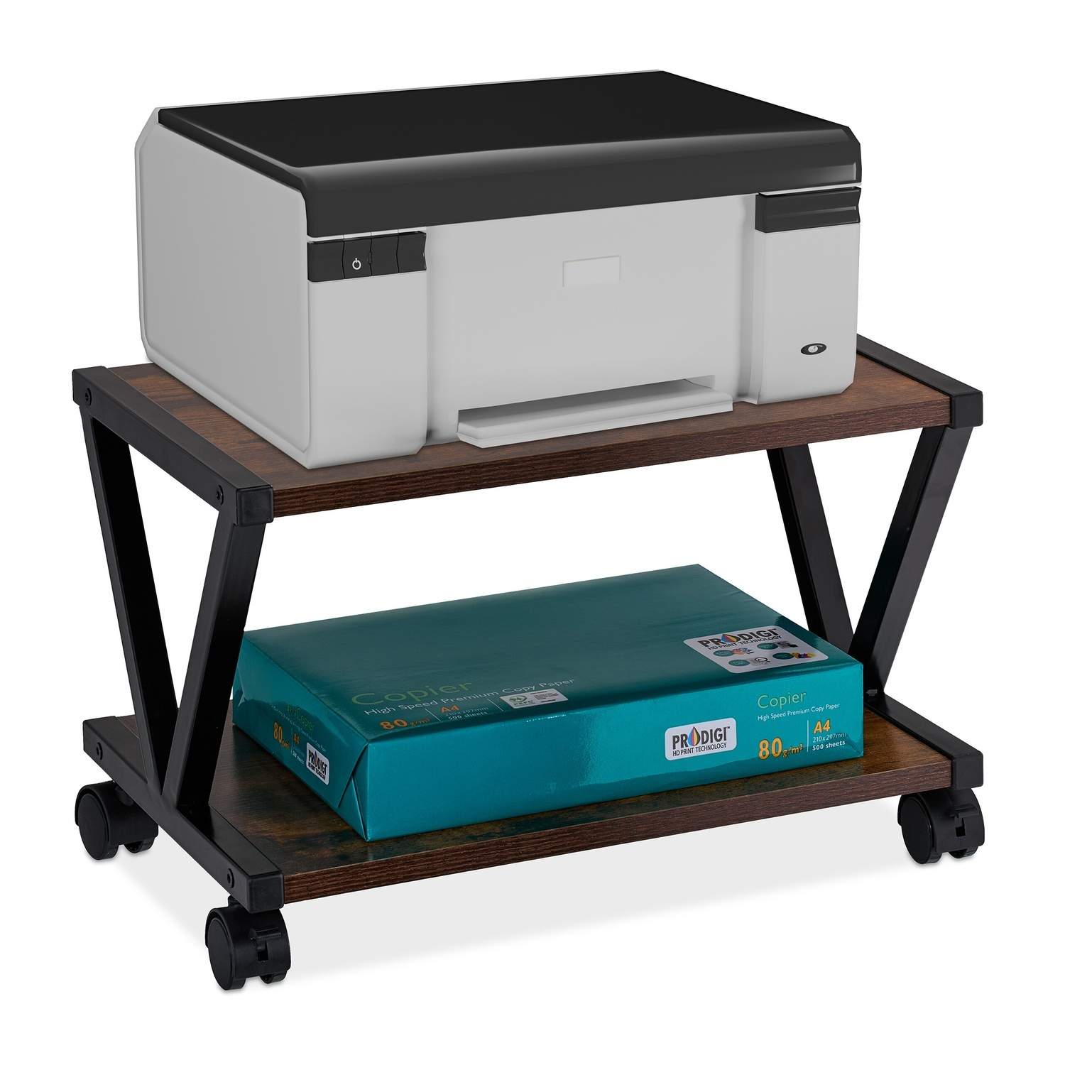 Mobilt printerstativ med hjul – pladsbesparende opbevaring