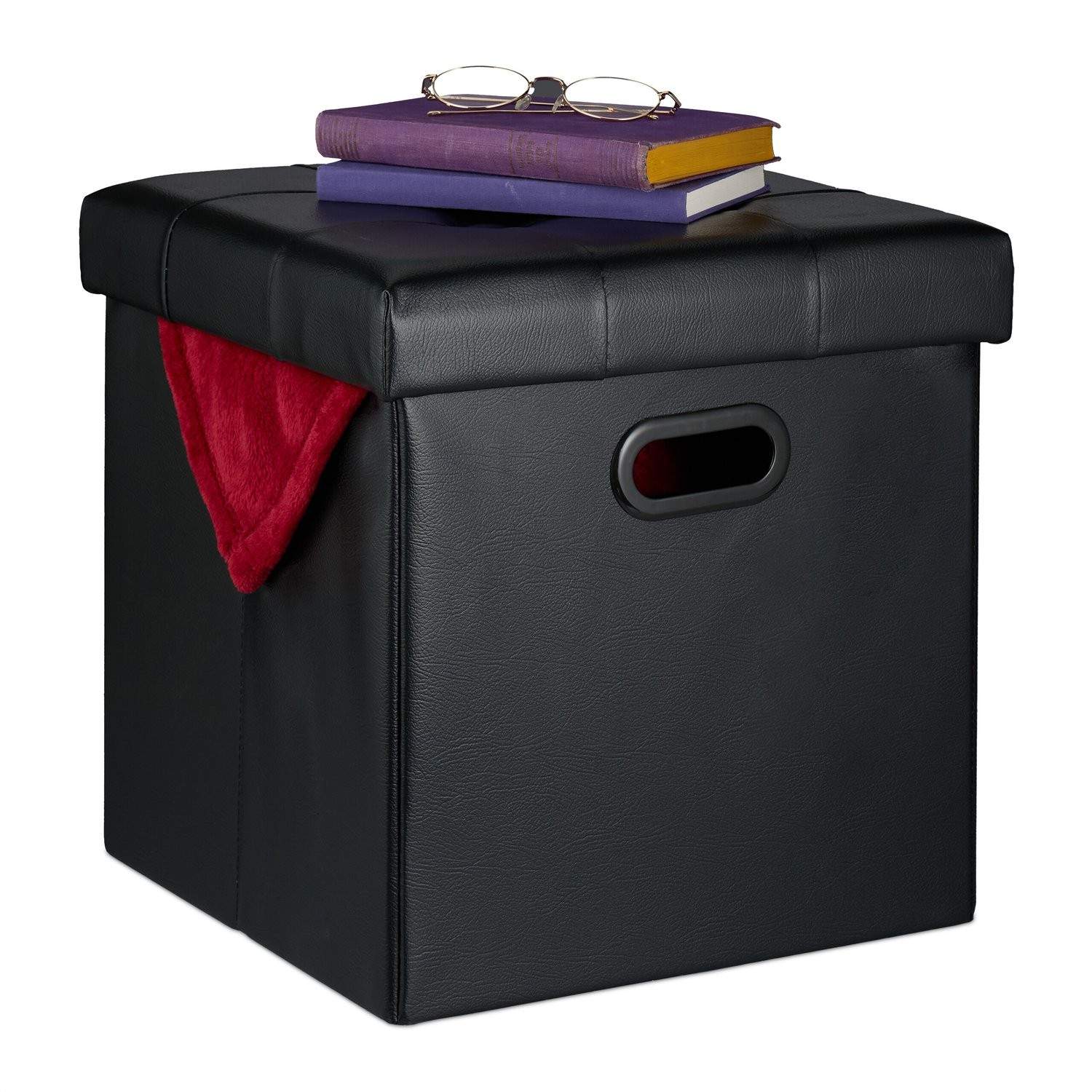 Osmannisk opbevaring i imiteret læder – foldbar med håndtag