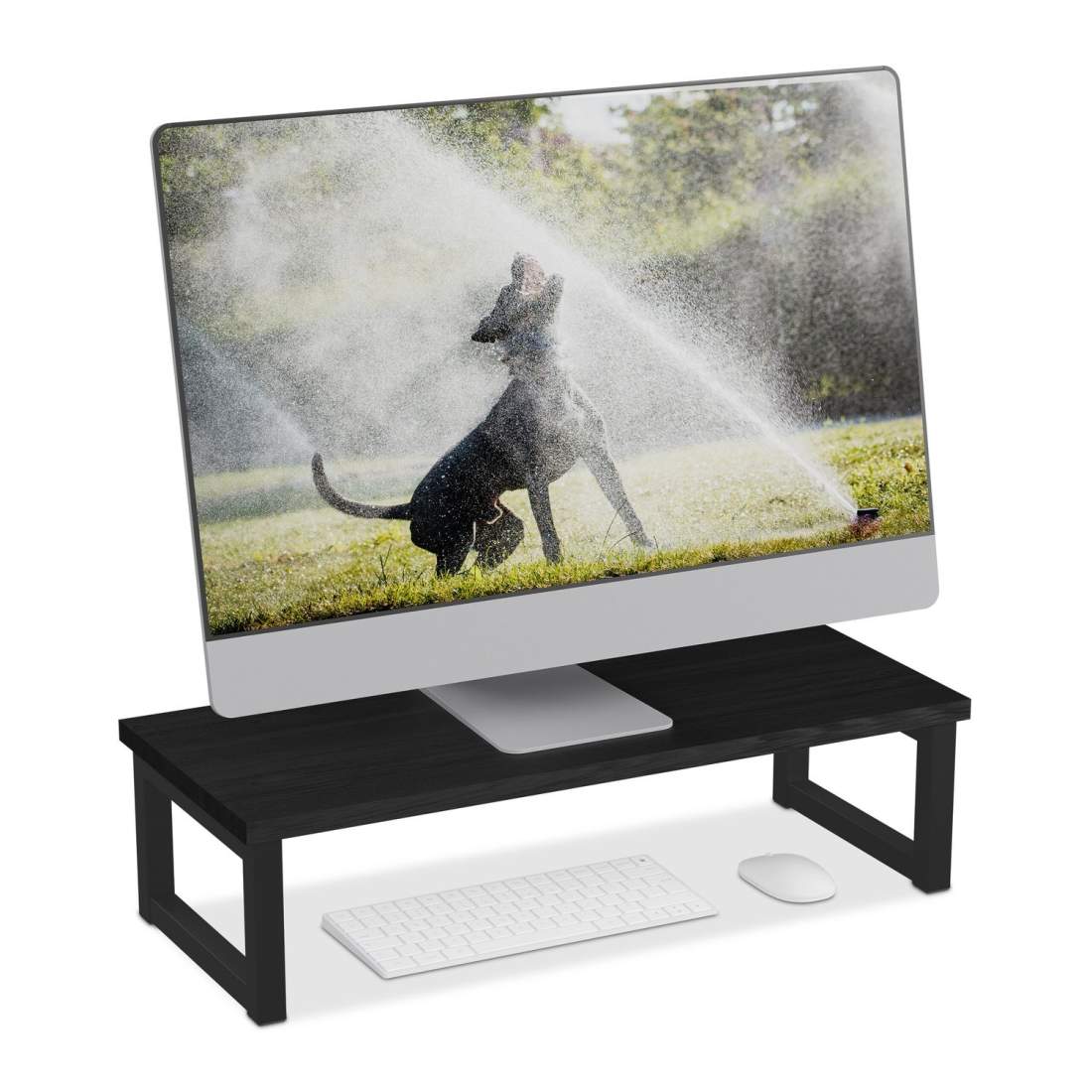 Industriell bildskärmsstativ – Ergonomisk bordsförhöjare, svart | Hem & Hobby | Pryloteket