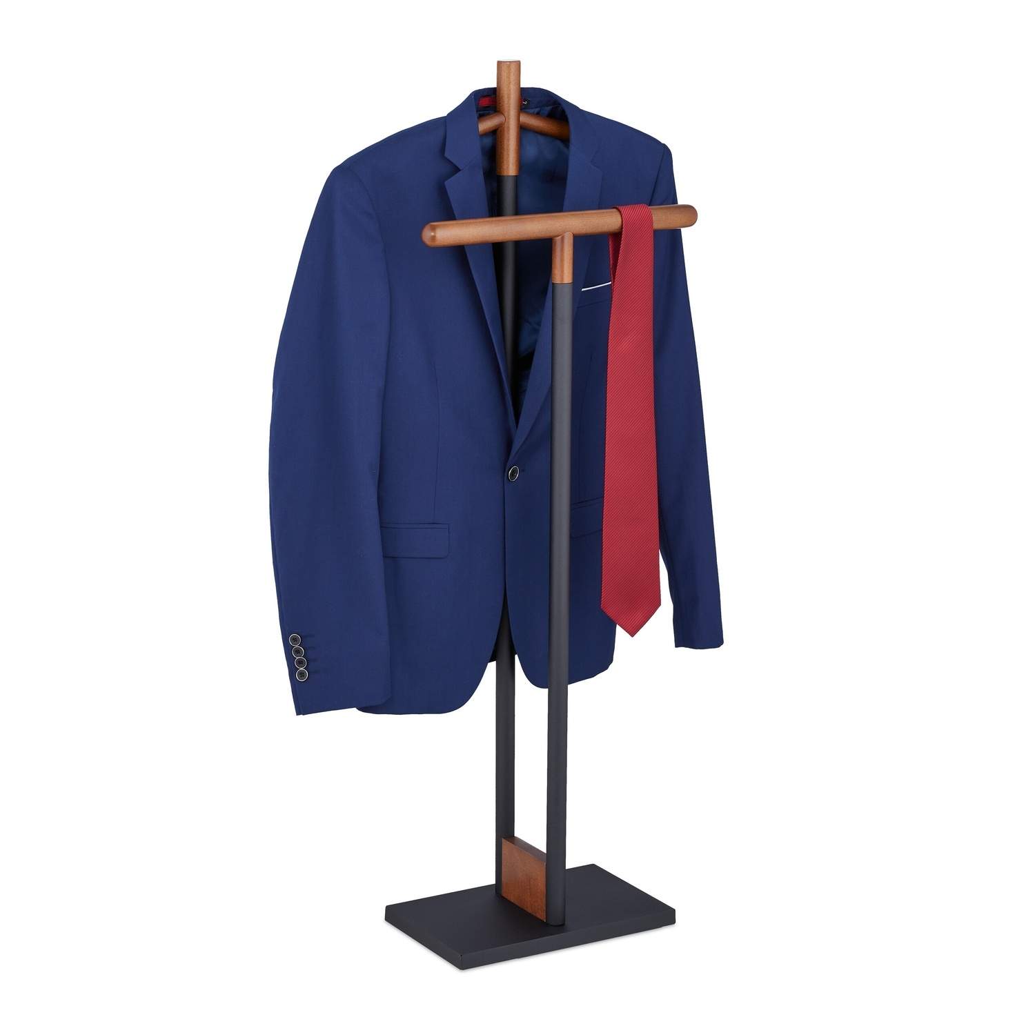 Fritstående tøjstativ – stål- og bøgetræ