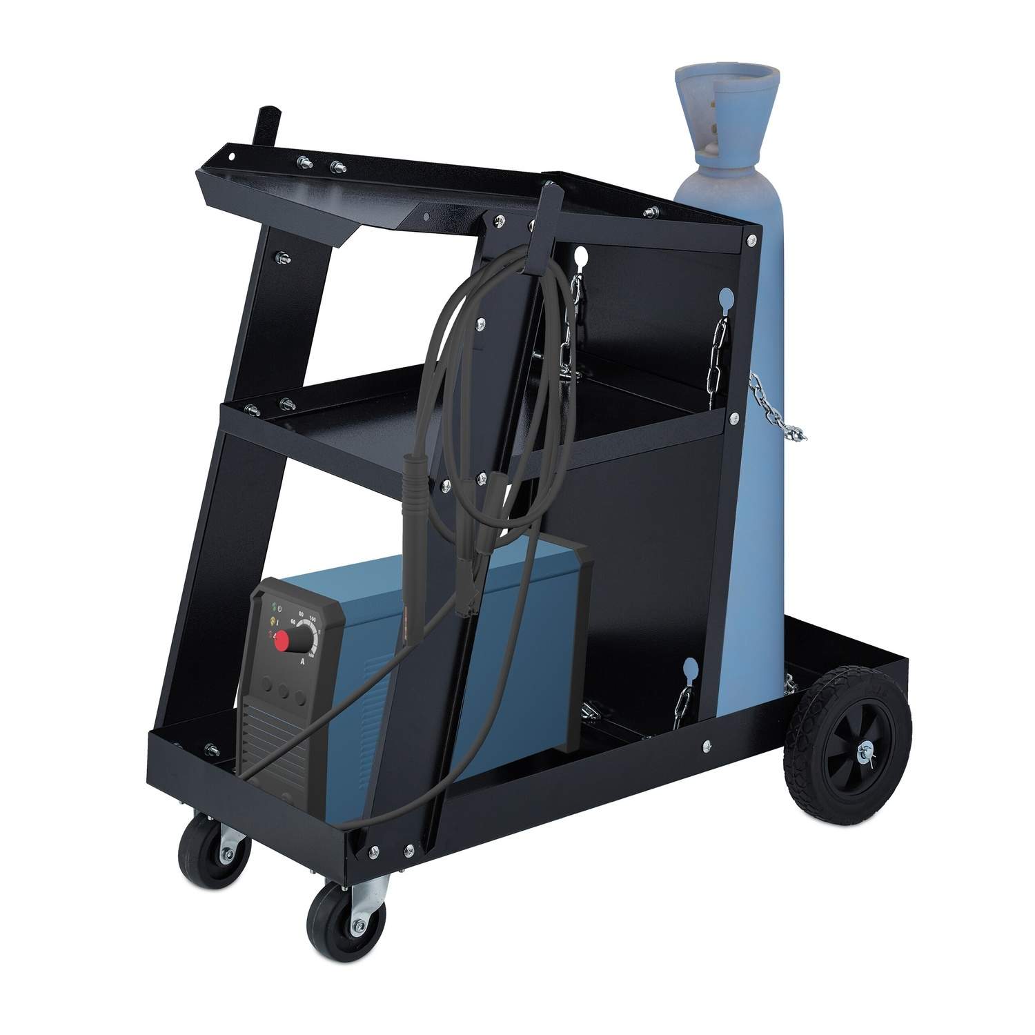 Stålsvejsevogn med opbevarings- og sikkerhedsfunktioner