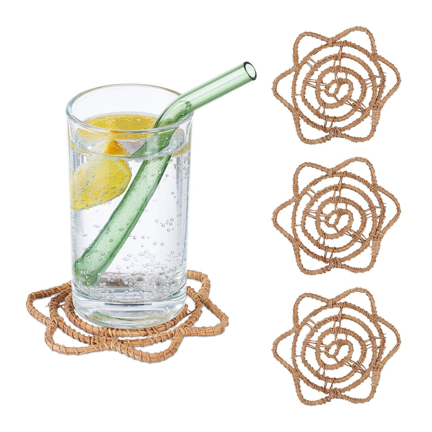 Drink Coaster Sæt - Naturlig palmefiber, varmebestandig