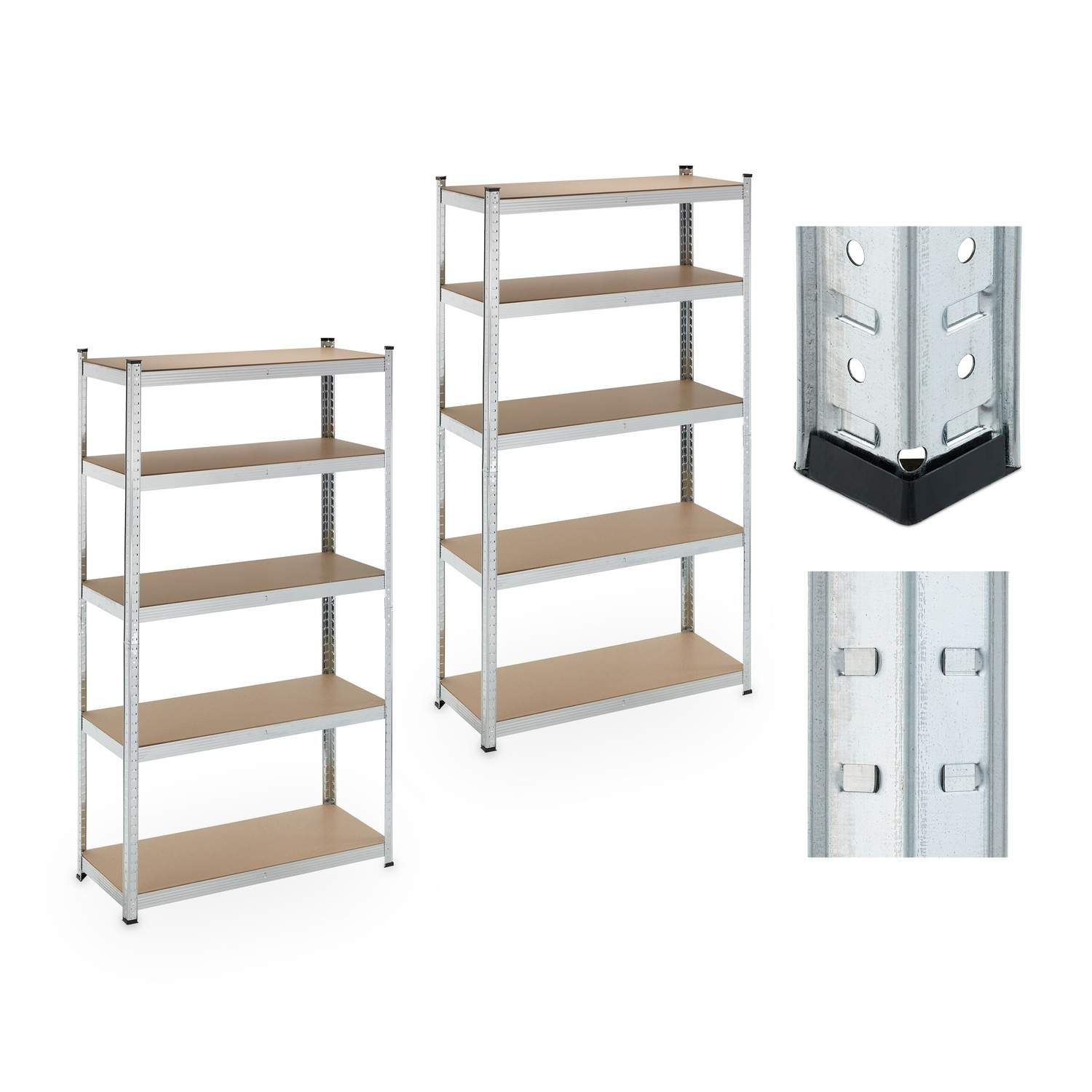 Kraftige opbevaringsreoler i stål – Justerbare 5-lags hylder
