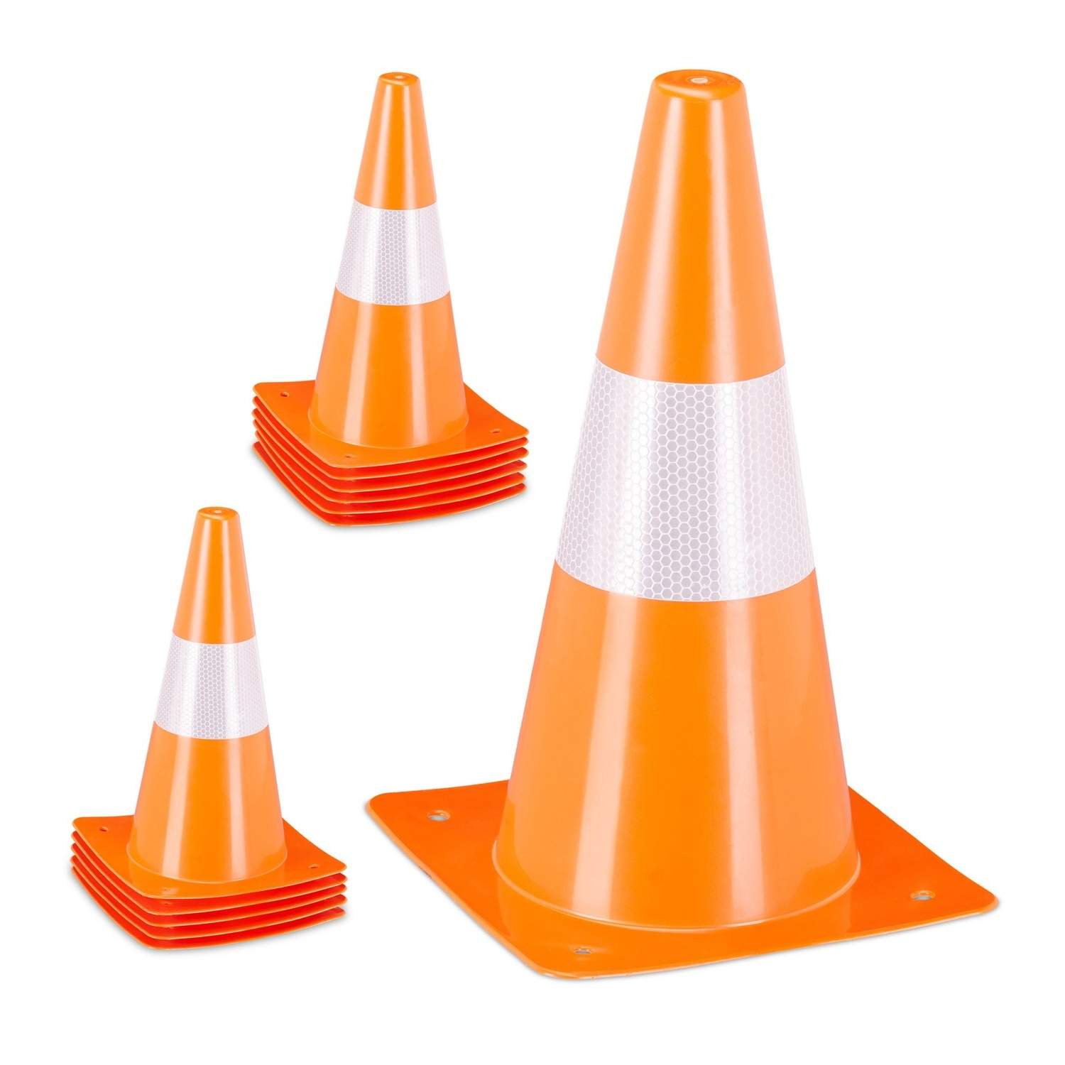 Reflekterende sikkerhedskegler – sæt med 12, store og alsidige