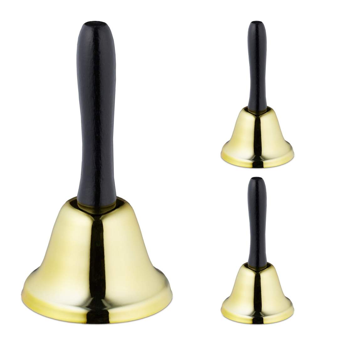 Hand Bell Trio Set – järn & trä, dekorativa bordsklockor | Hem & Hobby | Pryloteket