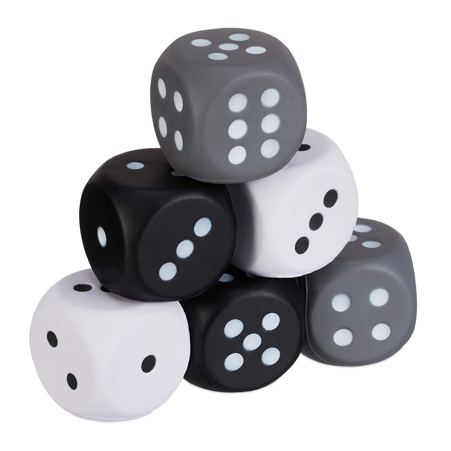 Skumterningsæt med 6 - Bløde, støjsvage, talterninger