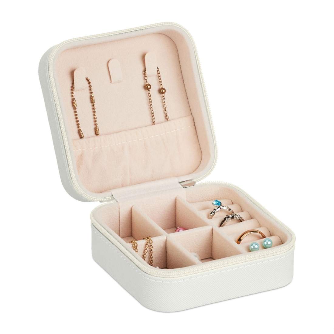 Resesmyckeskrin – kompakt, läderlook, repsäker | Hem & Hobby | Pryloteket