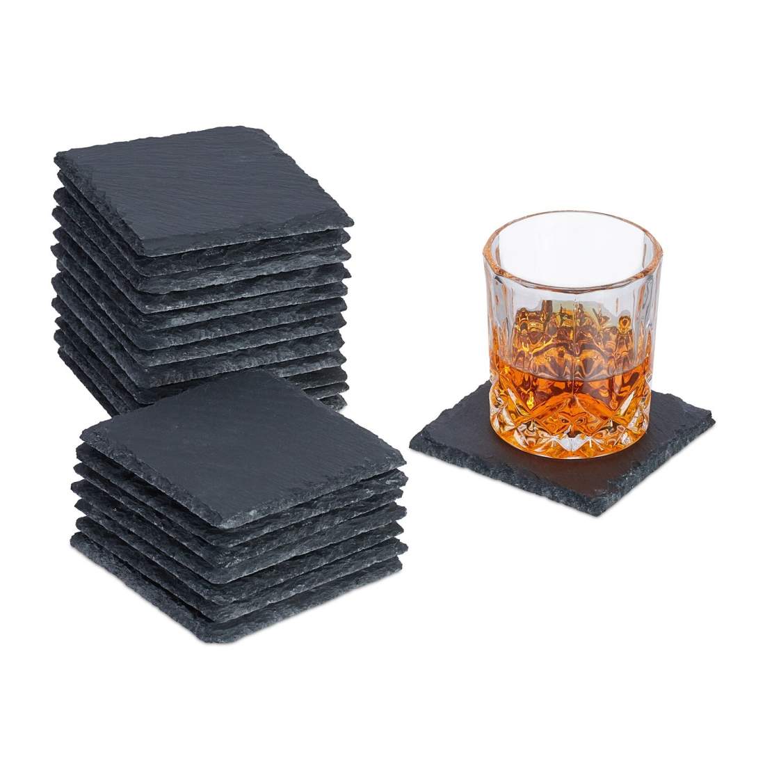 Skifferunderläggset – 20 delar, 10x10 cm, rustikt bordsskydd | Hem & Hobby | Pryloteket