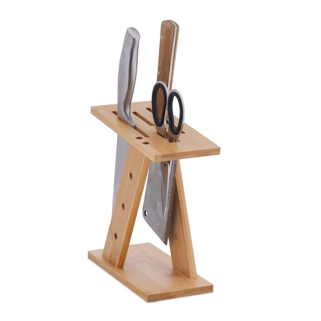 Bambu Knife & Scissors Block – utrymmesbesparande köksarrangör | Hem & Hobby | Pryloteket