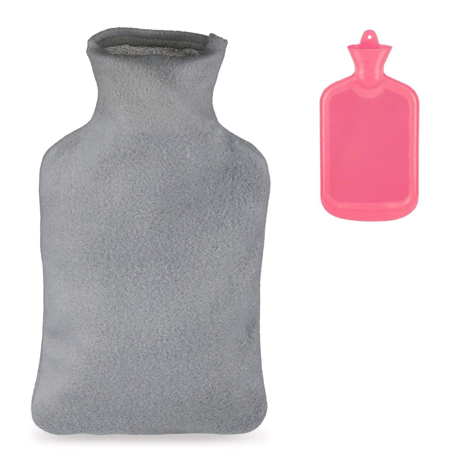 Pink varmtvandsflaske med låg – 1,5 l, lækagesikkert design