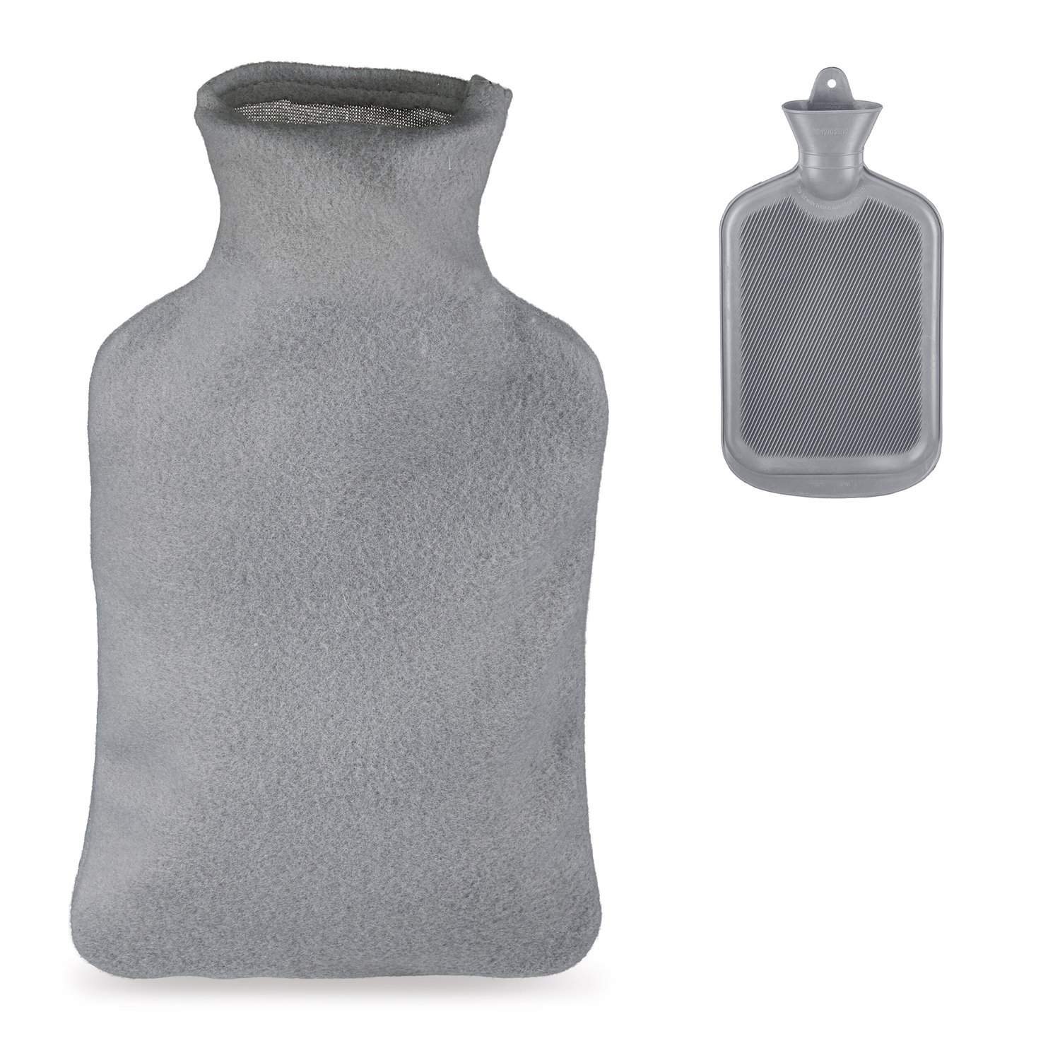 Grå varmtvandsflaske med låg – 1,5 l varme og komfort