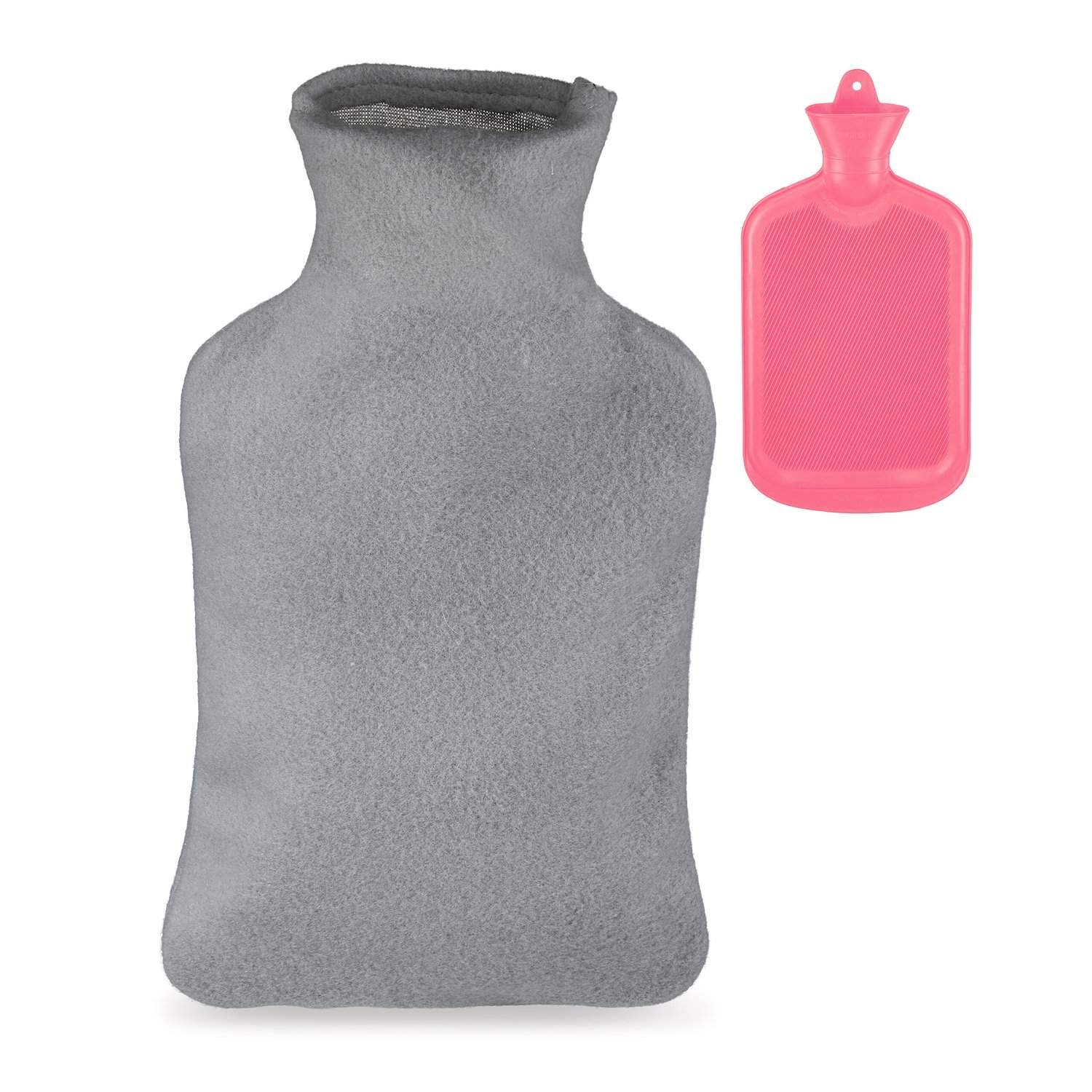 Pink 2L varmtvandsflaske med hyggeligt låg – Lækagesikker