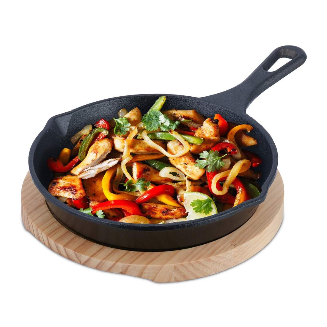 Gjutjärnsstekpanna med träunderlägg – mångsidig matlagning | Hem & Hobby | Pryloteket