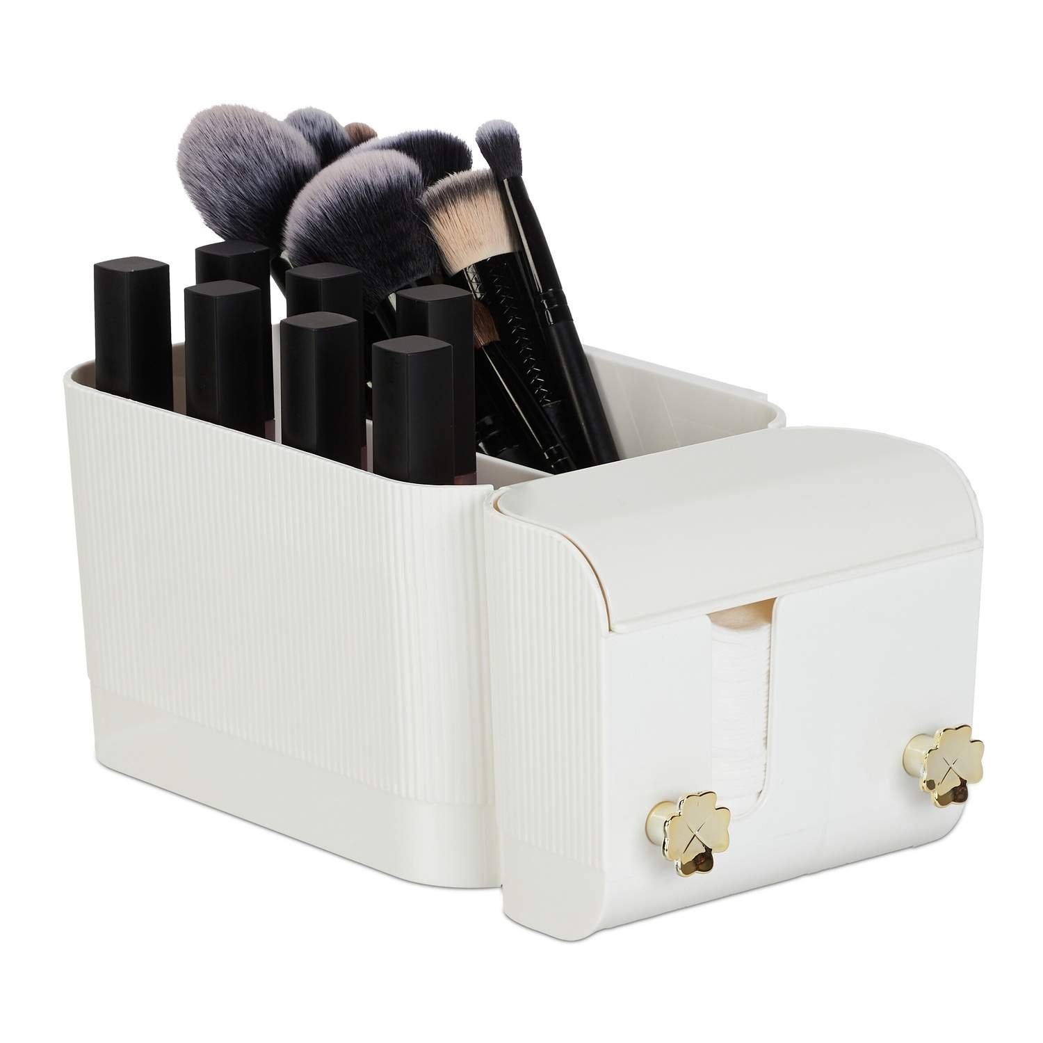 Hvid selvklæbende kosmetikorganisering, 4 rum