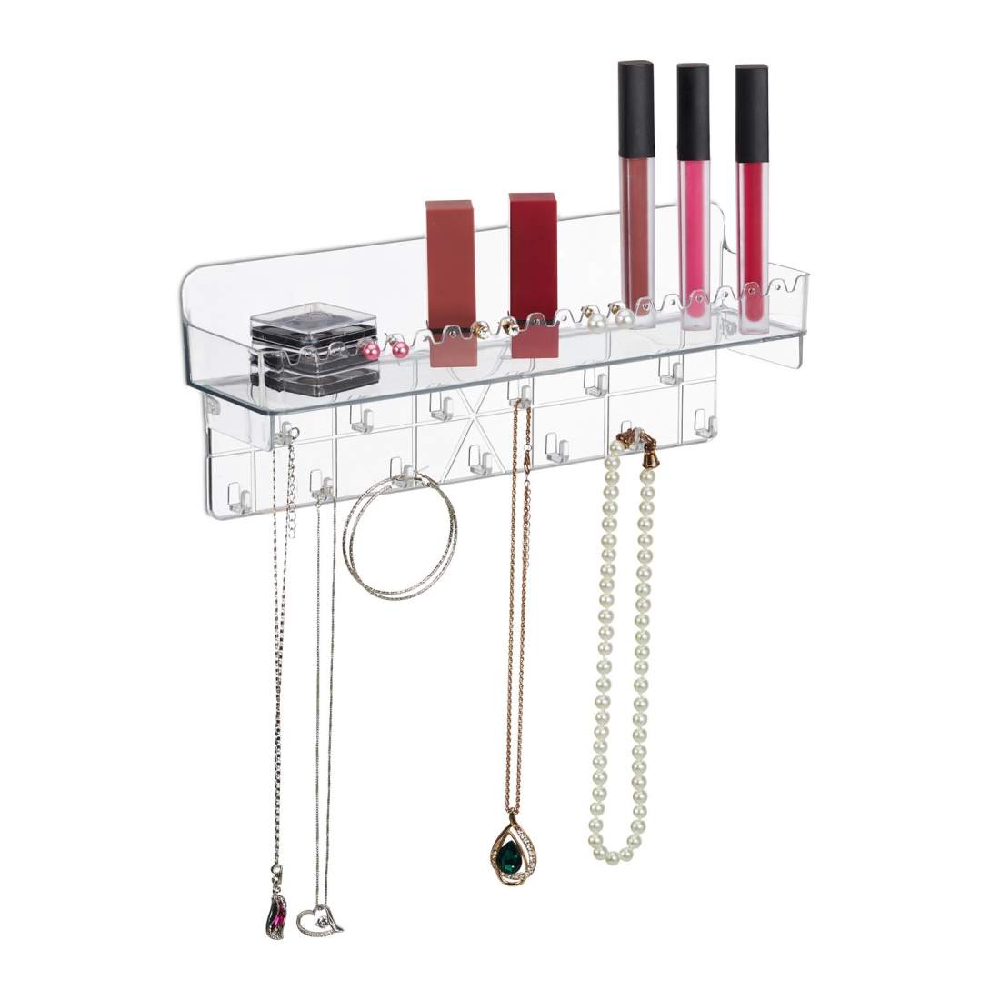 Adhesive Jewellery Organizer – Transparent hållare med hylla | Hem & Hobby | Pryloteket