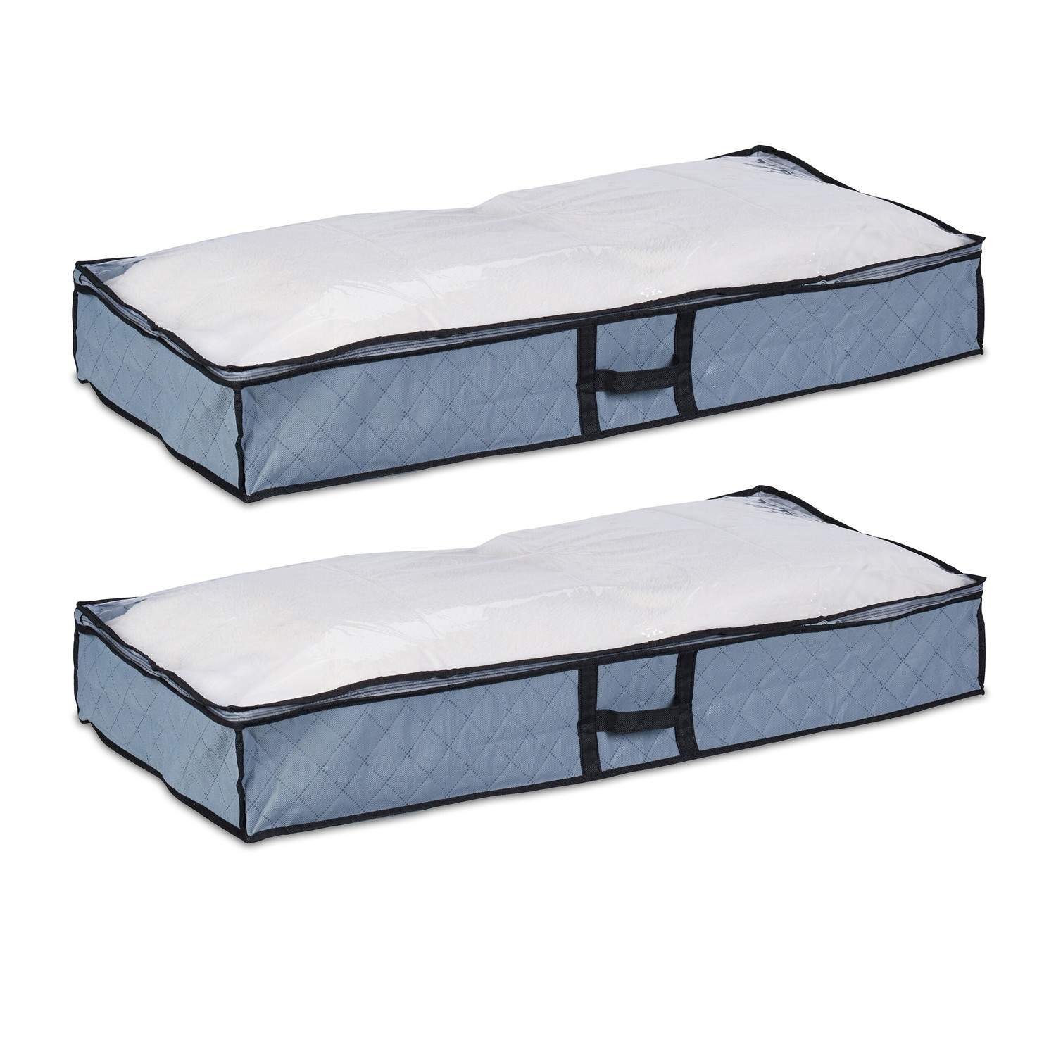 Undersengs opbevaringstasker med gennemsigtigt vindue – sæt med 2