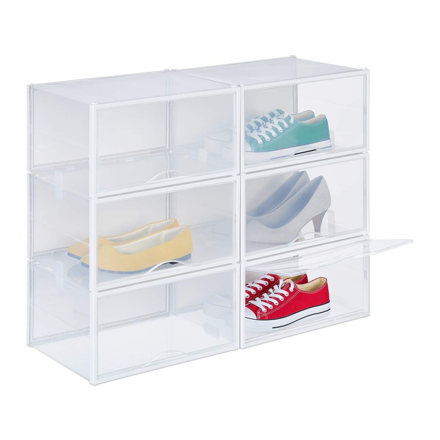 Transparenta skokartonger med dörrar – 6-pack, stapelbar | Hem & Hobby | Pryloteket