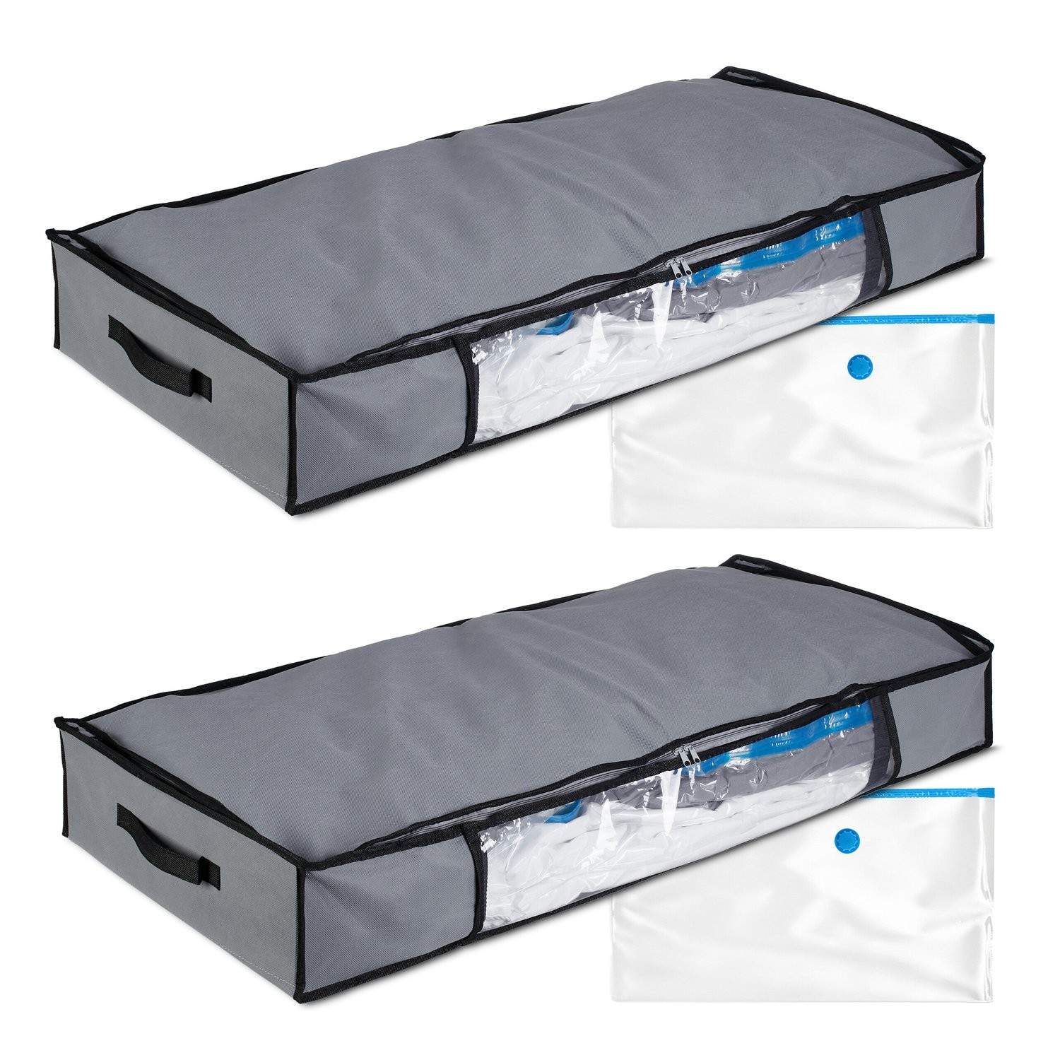 Undersengs opbevaringsbokse med vakuumpose – sammenfoldelig, pladsbesparende