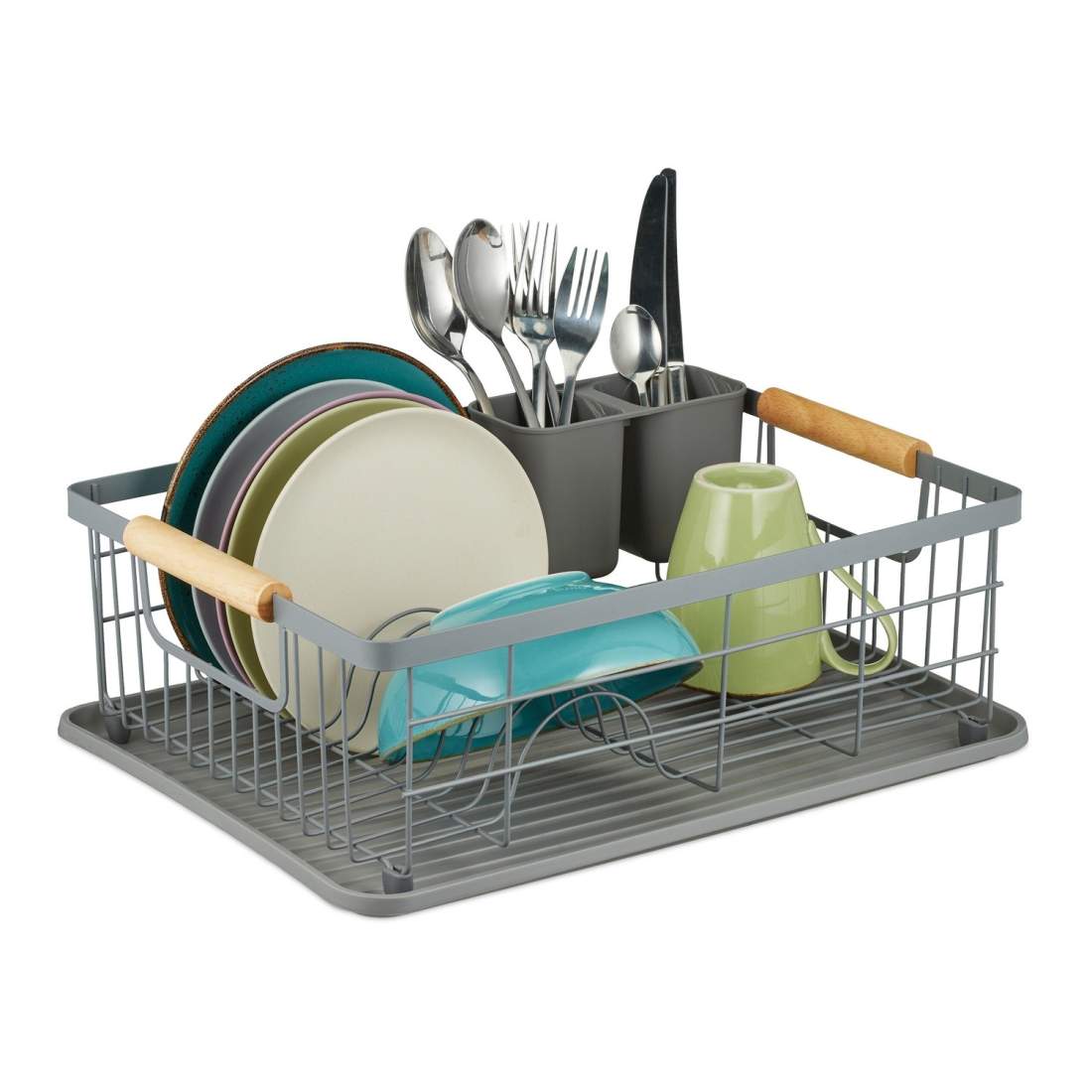 Diskställ med droppbricka & bestickkorg | Hem & Hobby | Pryloteket