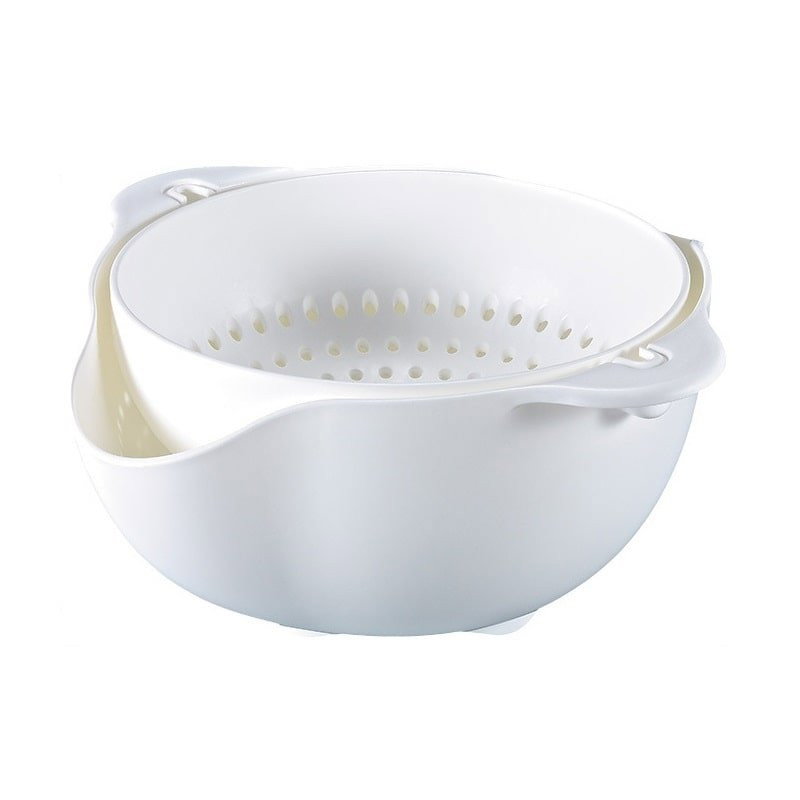 Roterende Dørslag og Skål - Hvid