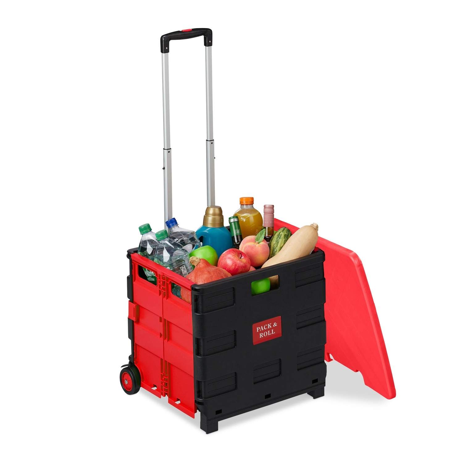 Fällbar shoppingvagn med lock – 35 kg kapacitet, justerbart handtag | Hem & Hobby | Pryloteket