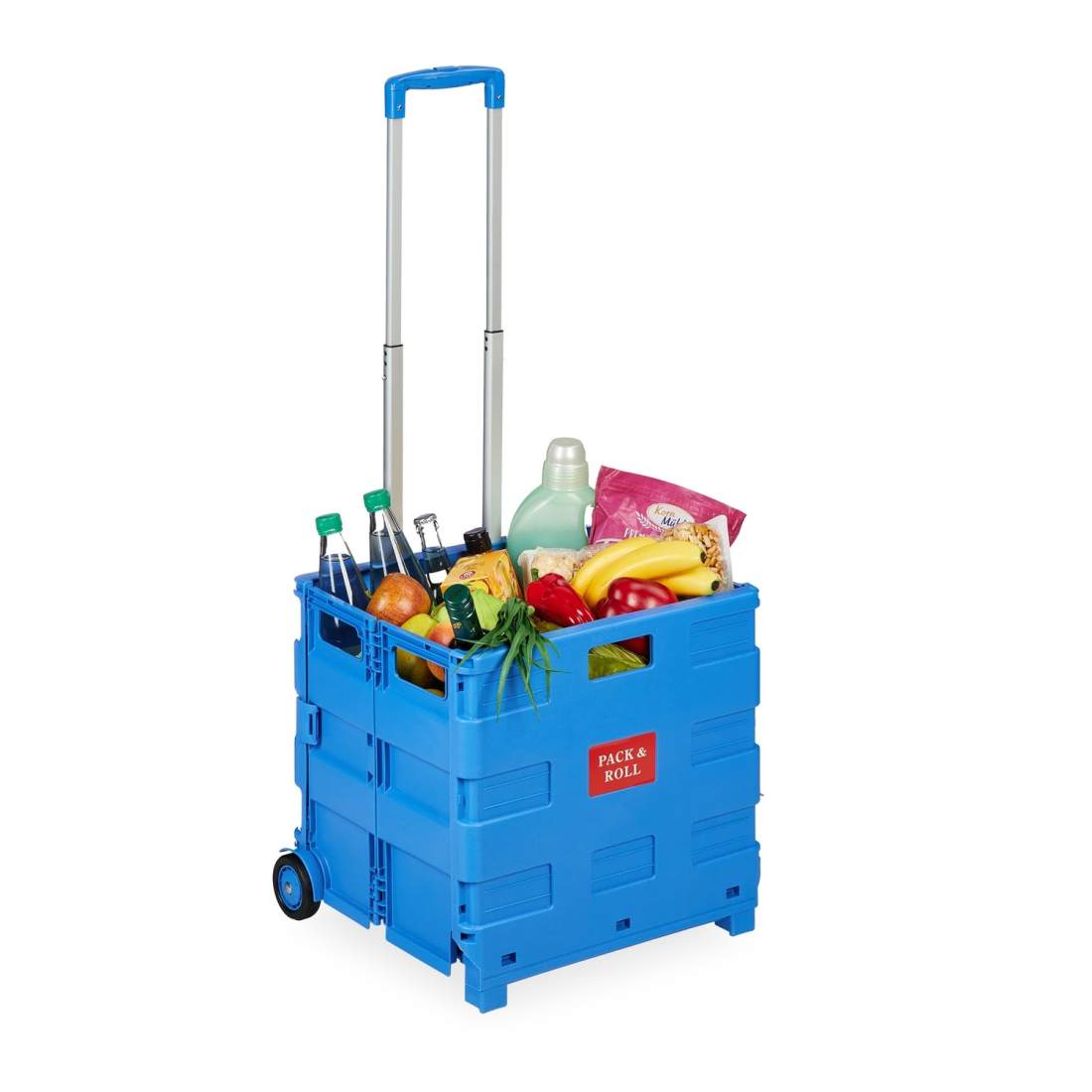 Fällbar shoppingvagn – 35 kg kapacitet, justerbart handtag | Hem & Hobby | Pryloteket