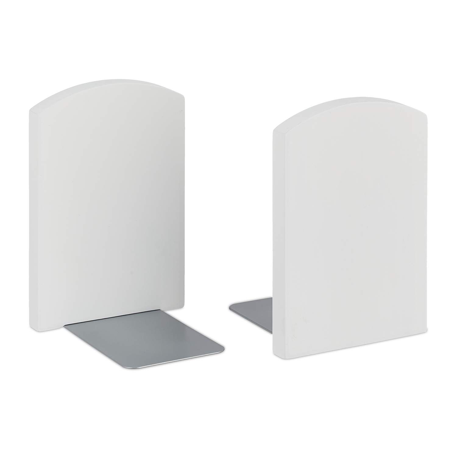 Bogstøtte sæt med 2 - moderne hvide bambusholdere