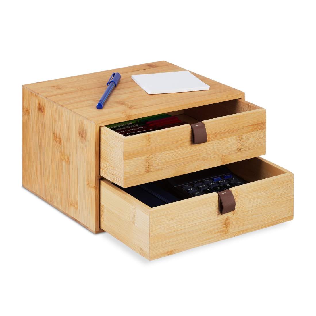 Office Desk Organizer med 2 bambu lådor | Hem & Hobby | Pryloteket
