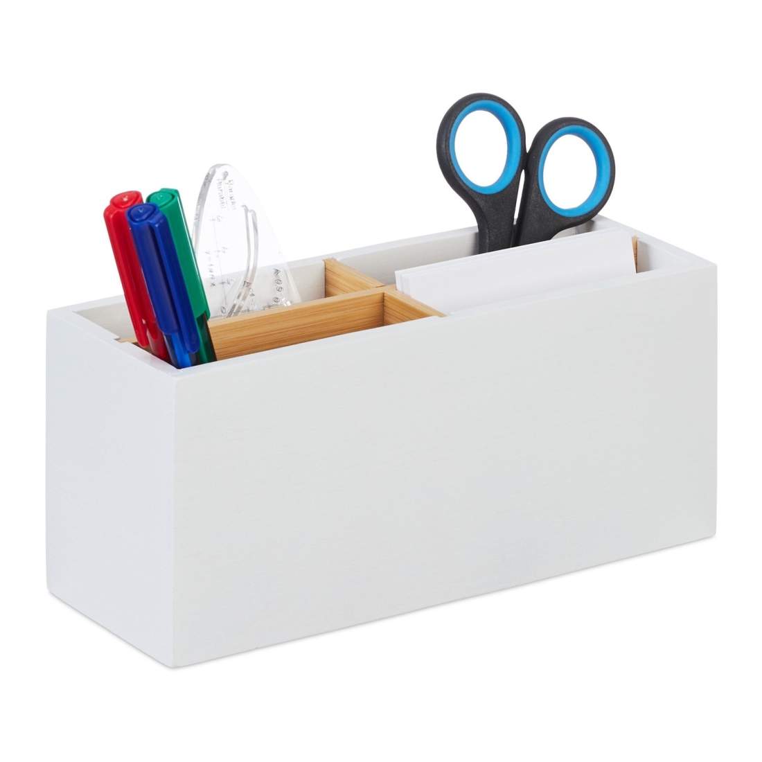 Bambu Desk Organizer med 4 platser – Mångsidig förvaring | Hem & Hobby | Pryloteket