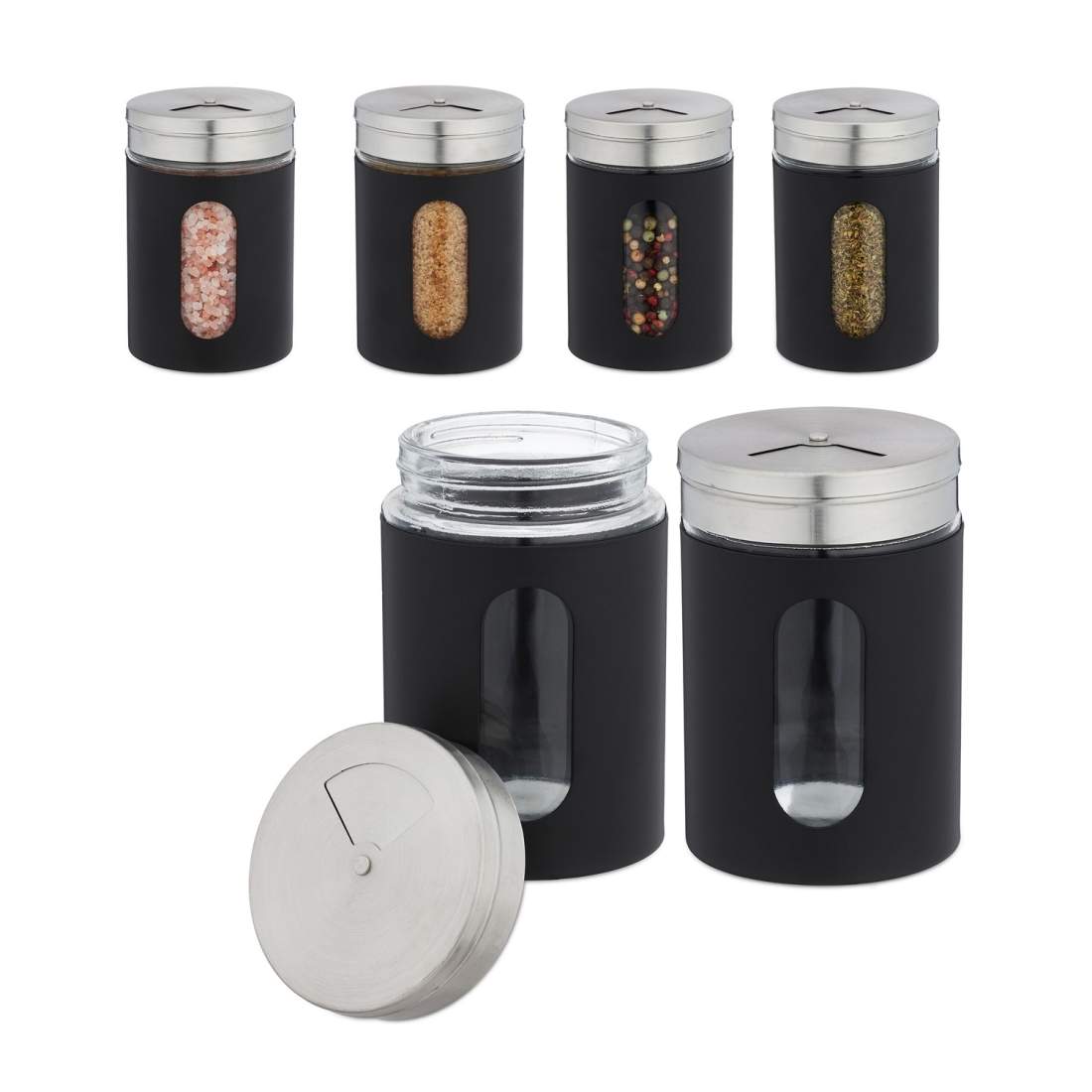 Set med stora kryddburkar – 6 roterande topshakers | Hem & Hobby | Pryloteket