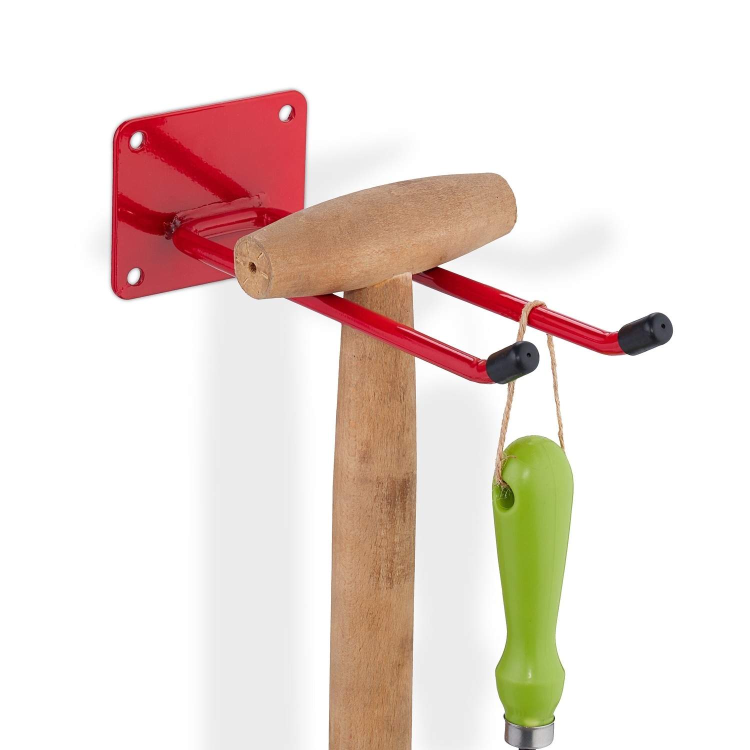 Vægmonteret Red Steel Tool Holder – Dobbeltkrog