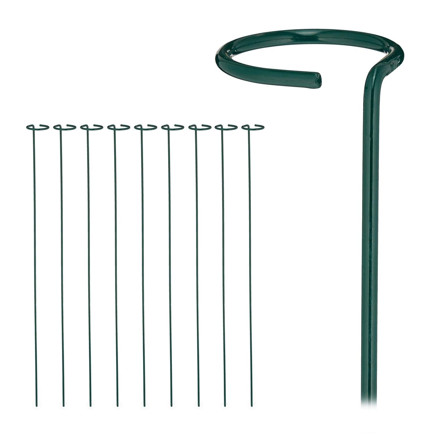 Växtstöd med ring – Set med 10 trädgårdsstolpar i metall | Hem & Hobby | Pryloteket