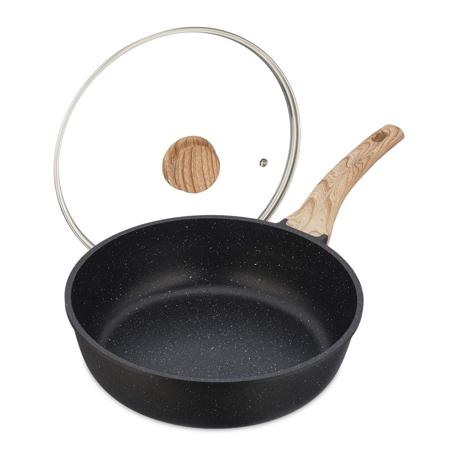 Non-stick brasingpande med låg – høj kant, klar til induktion