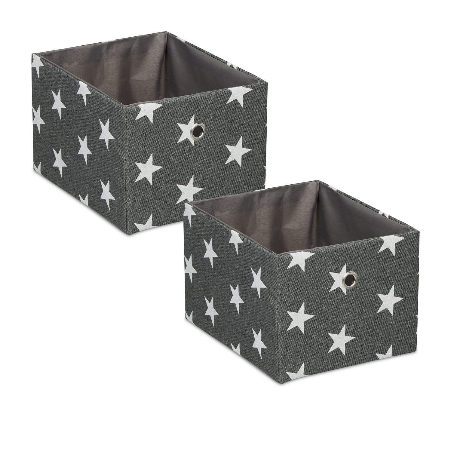 Stjerneklare opbevaringsæsker – sæt med 2, stofbeholdere
