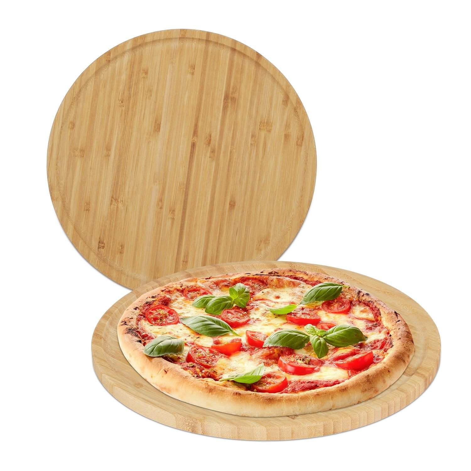Bambus Pizza & Serveringsbrætter Sæt, 32 cm, 2-Pak