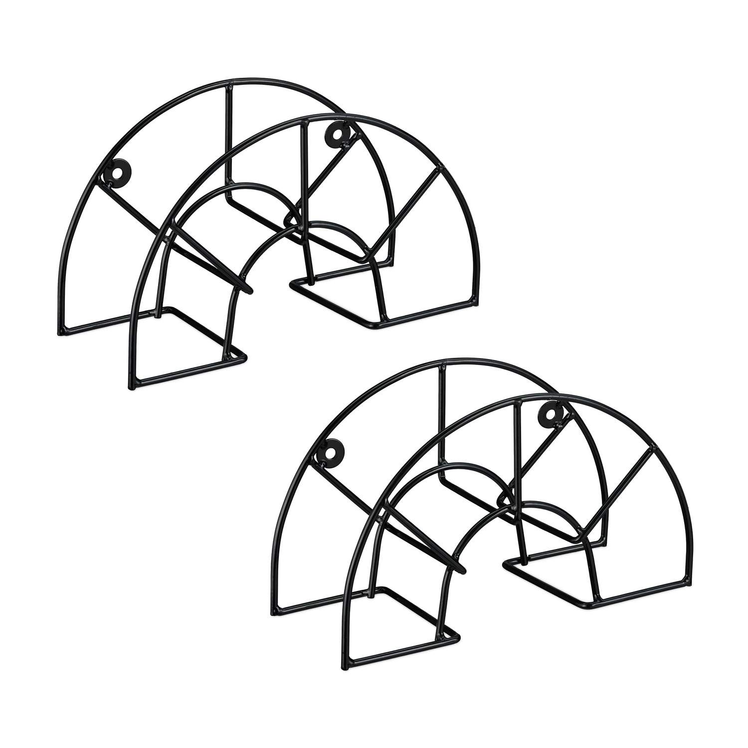 Halvcirkelformede vægslangeholdere – robuste, vejrbestandige par