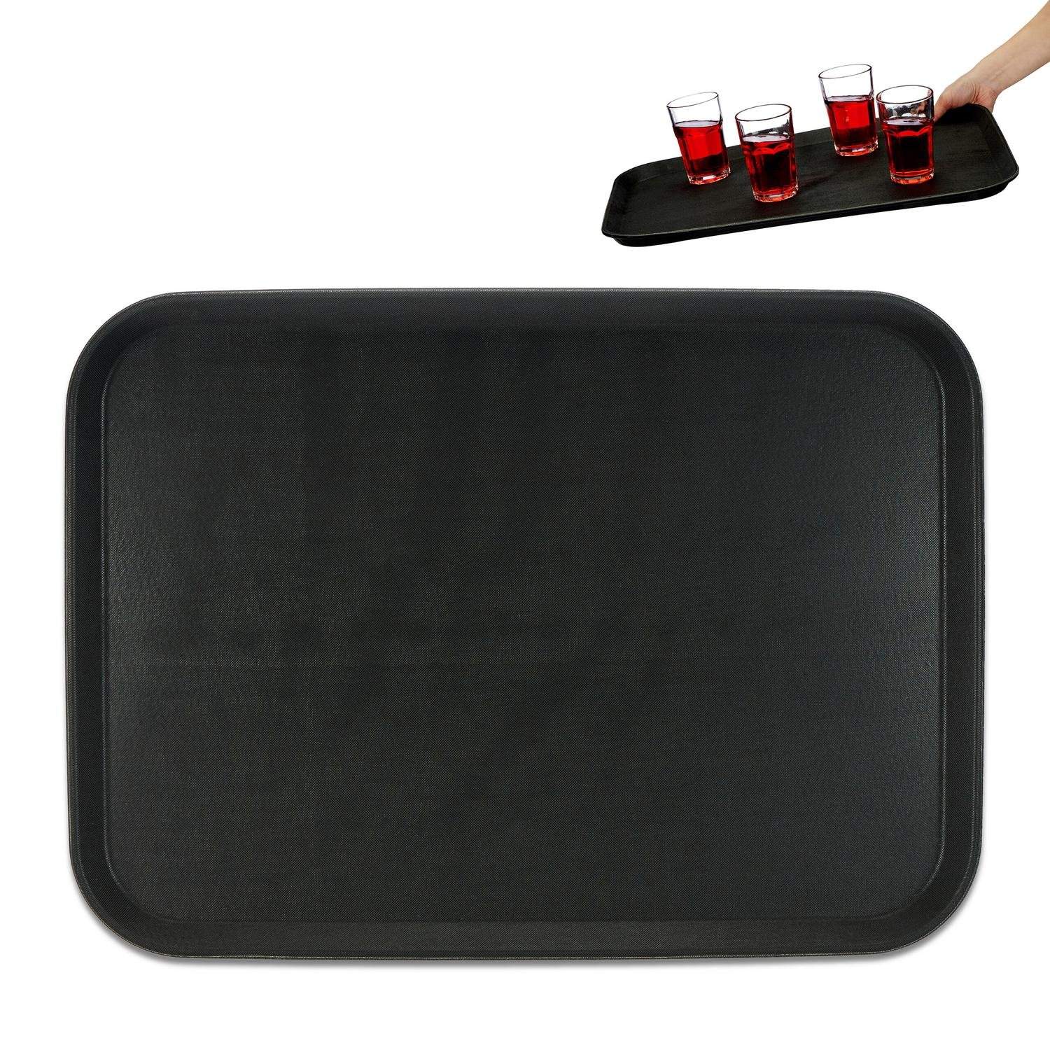 Stor sort gastrobakke – 56x41cm, skridsikker overflade