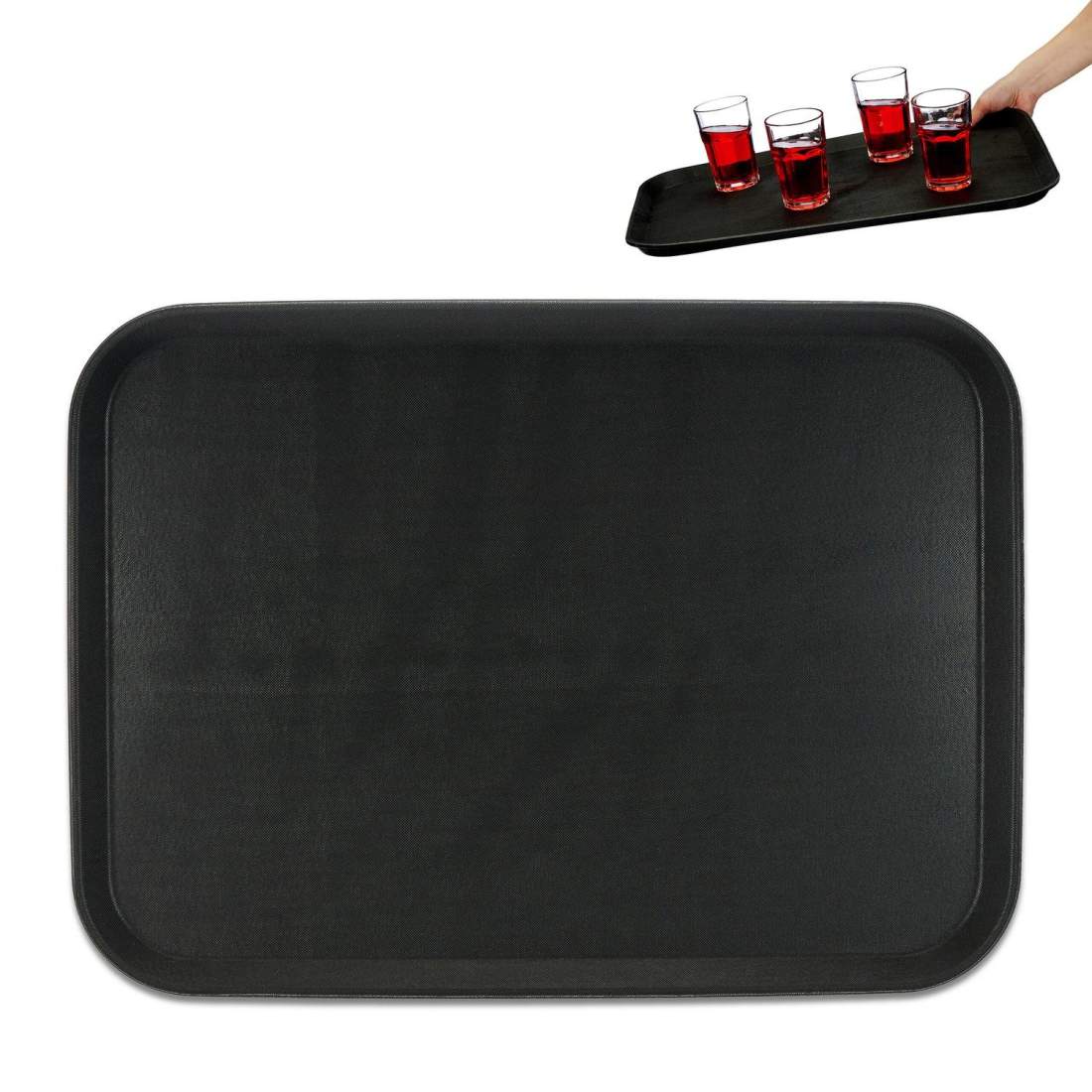 Stor svart gasbricka – 56x41cm, halkfri yta | Hem & Hobby | Pryloteket