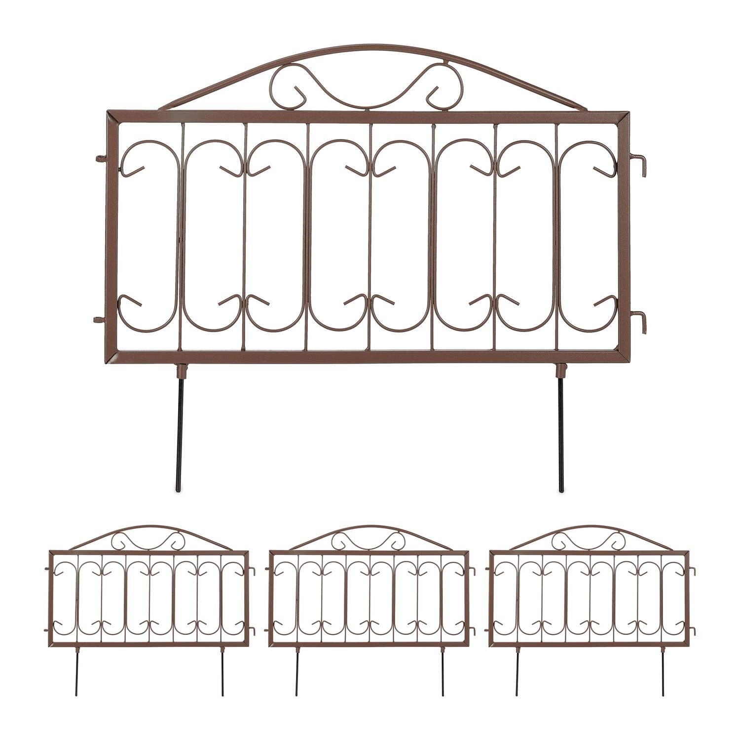 Metal plænekant, dekorativt brunt sæt til havekanter