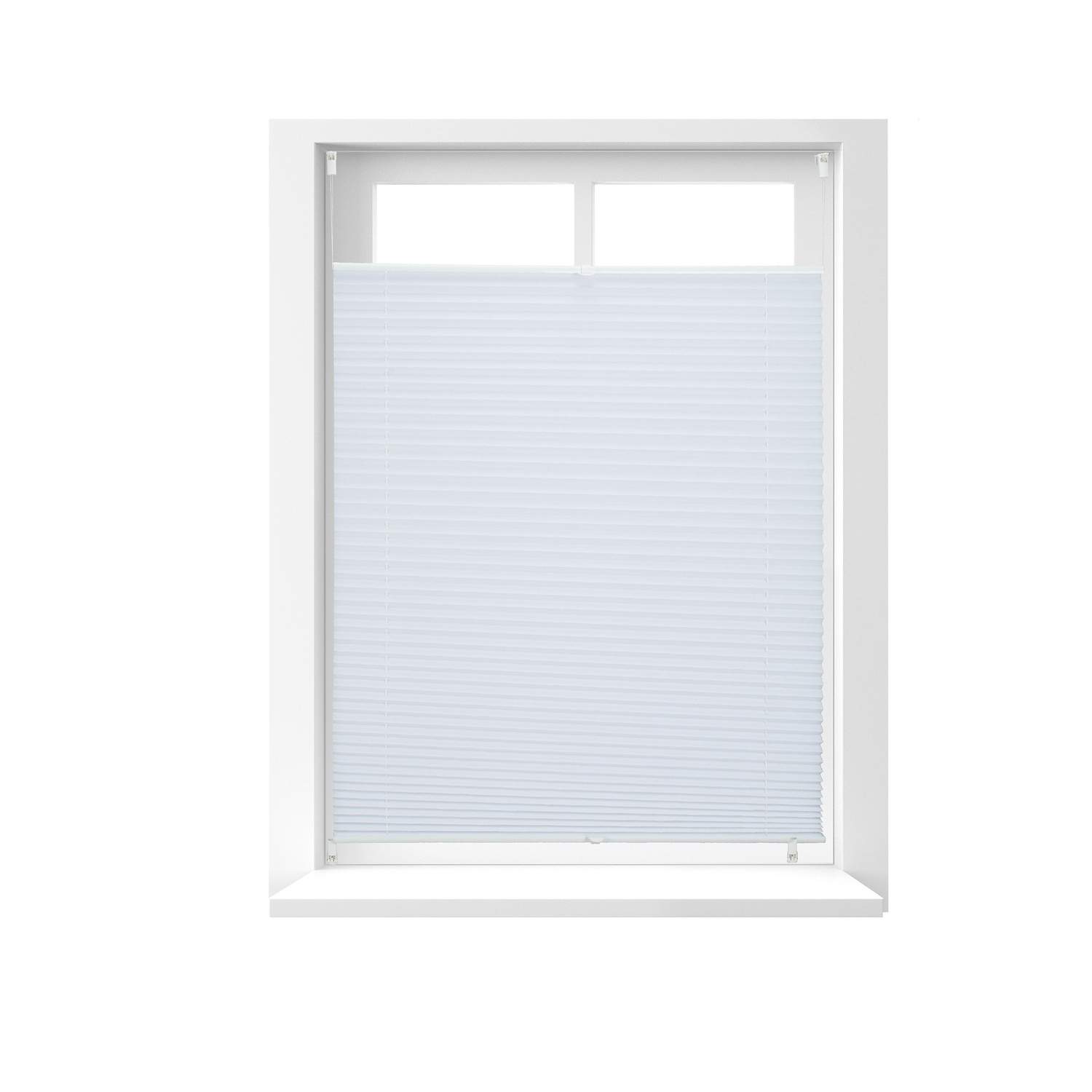 Hvide plisserede rullegardiner uden bor – semi-transparente skærme