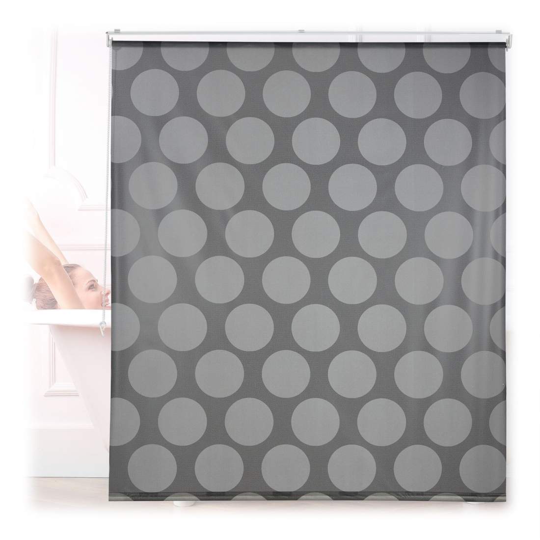 Vattenavvisande badrullgardin med prickmönster | Hem & Hobby | Pryloteket