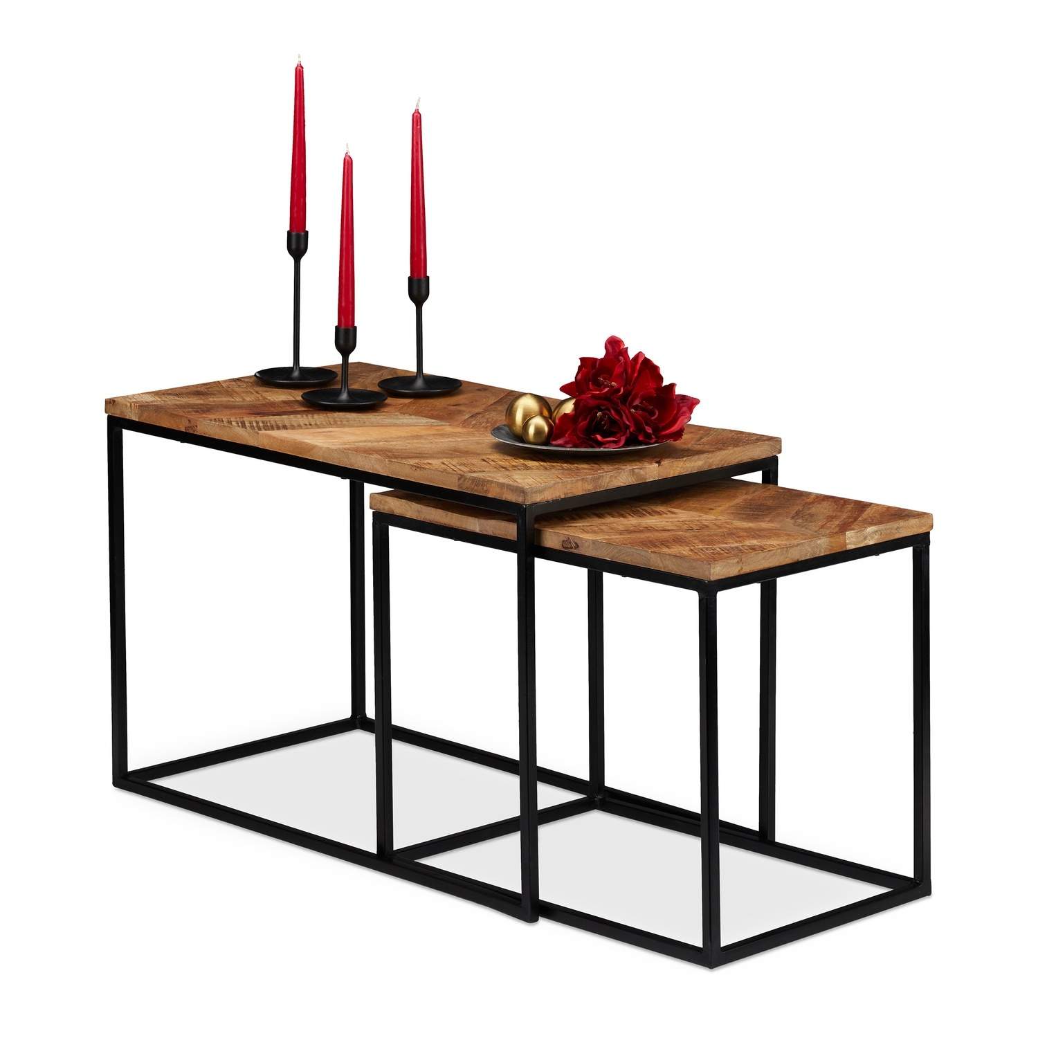 Mango-soffbord – set med 2, naturlig finish | Hem & Hobby | Pryloteket