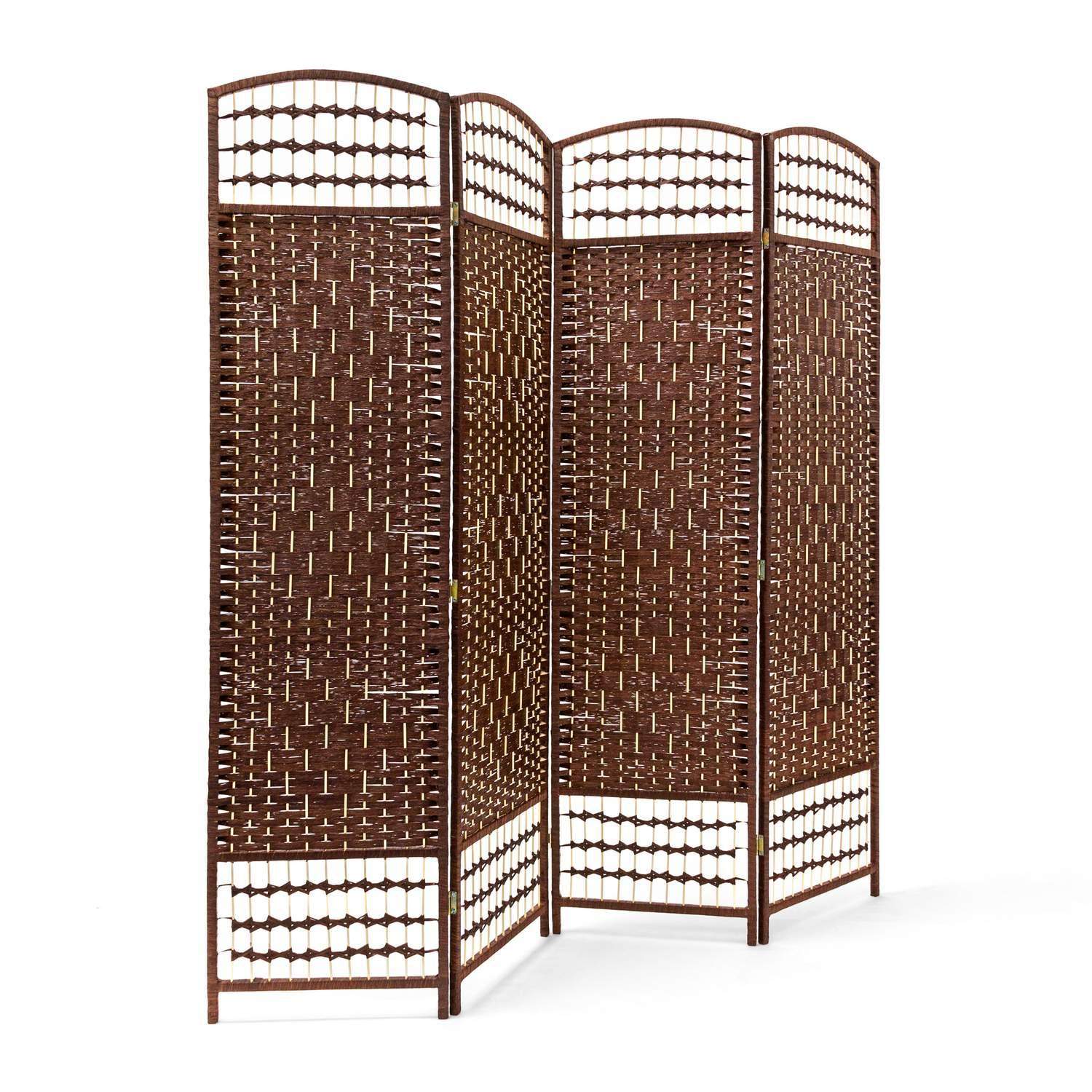 Rumsavdelare av trä – 4-panels sekretessskärm, brun | Hem & Hobby | Pryloteket