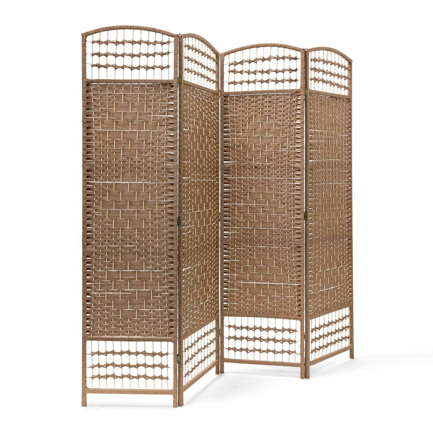 Rumsavdelare av trä – 4-panels sekretessskärm, naturlig finish | Hem & Hobby | Pryloteket