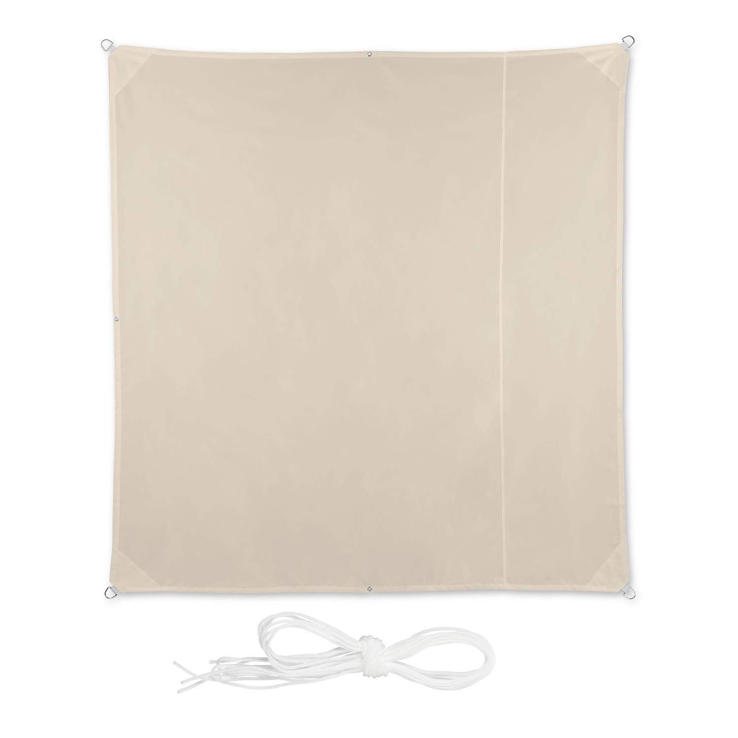 Beige UV-beskyttende skyggesejl til terrasse og altan