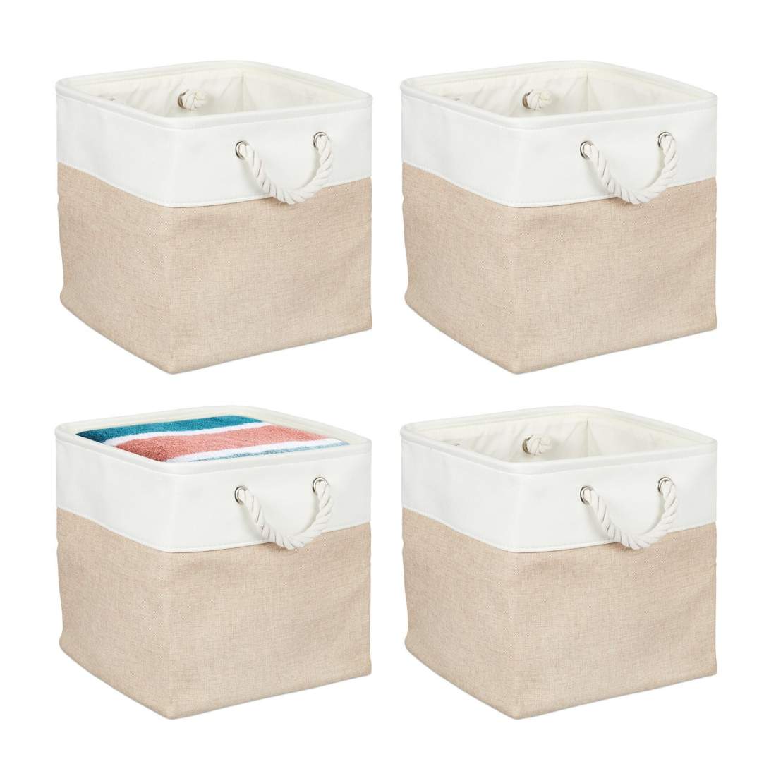 Linne förvaringskorgar Set med 4 - Multipurpose Organizers | Hem & Hobby | Pryloteket