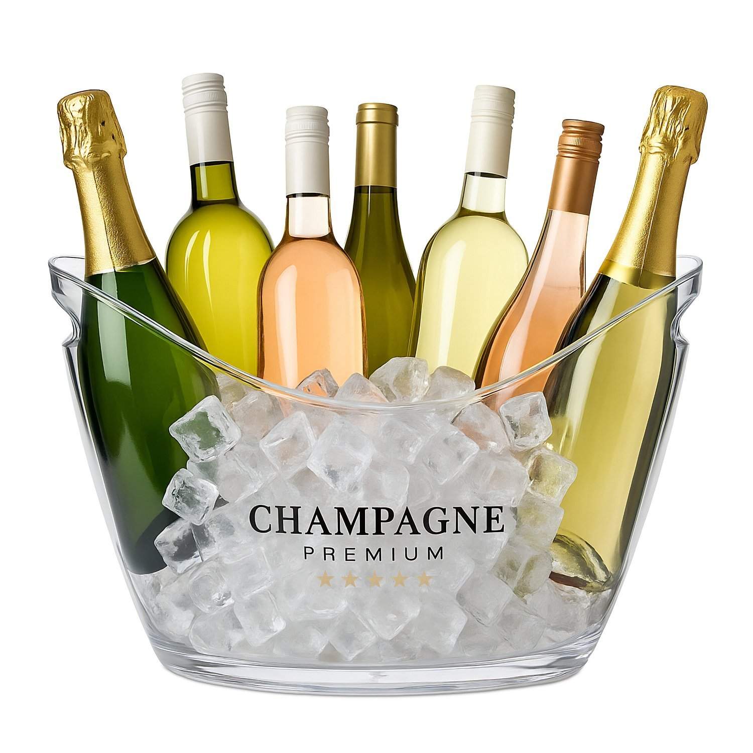 Champagne isspand – 8L klar med håndtag